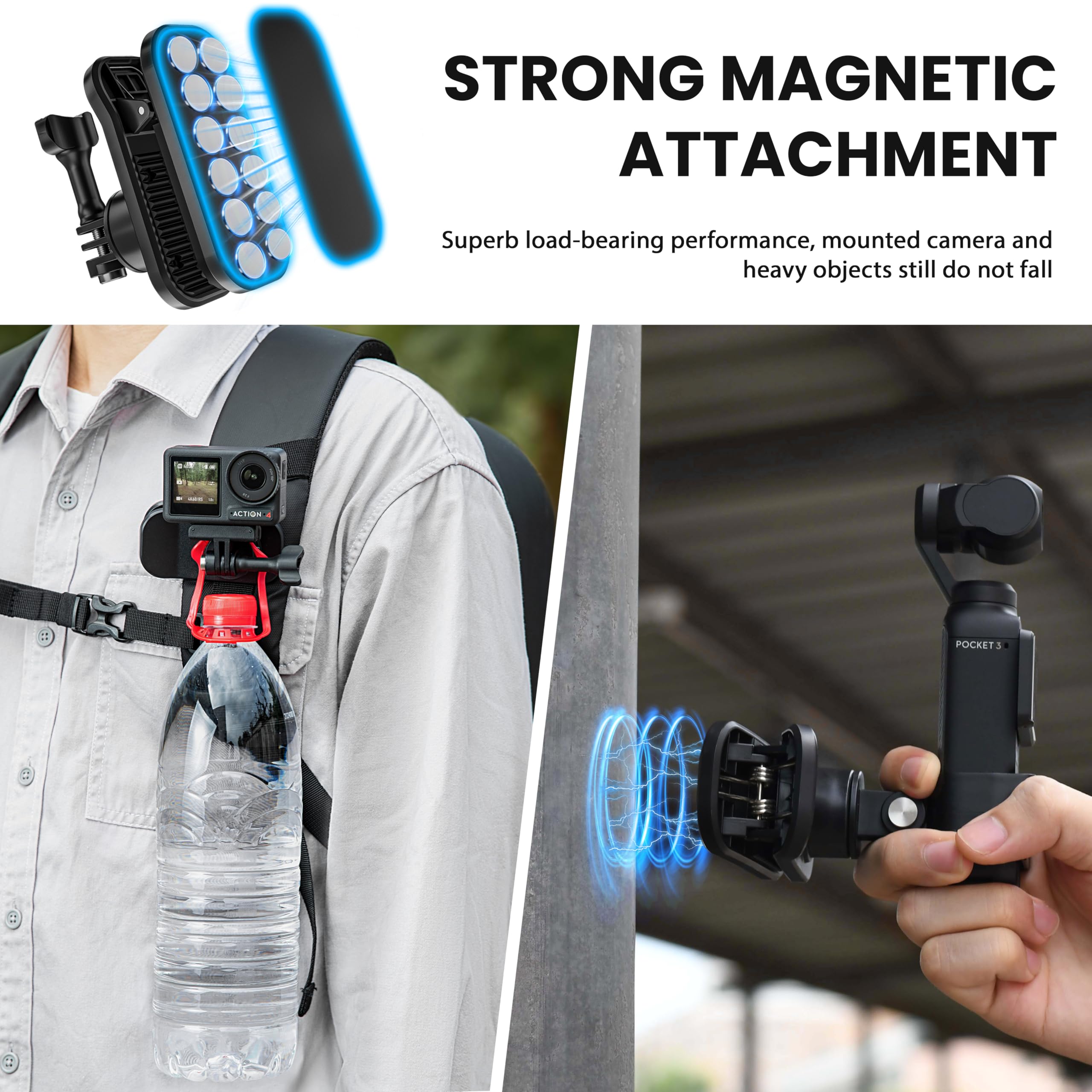 Startrc Osmo Pocket 3 360� Rotation Backpack Clip Mount Shoulder Strap Accessories For Dji Pocket 3/Osmo Pocket 3/Action Cameras