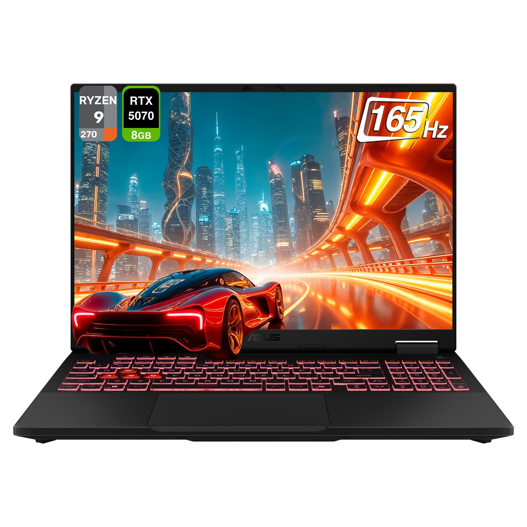 ASUS TUF A16 Copilot+ Gaming Laptop, AMD Ryzen 9 270, 32 GB DDR5 RAM, 1 TB PCle SSD, 16 FHD+ (1920x1200) 165Hz Display, Nvidia G