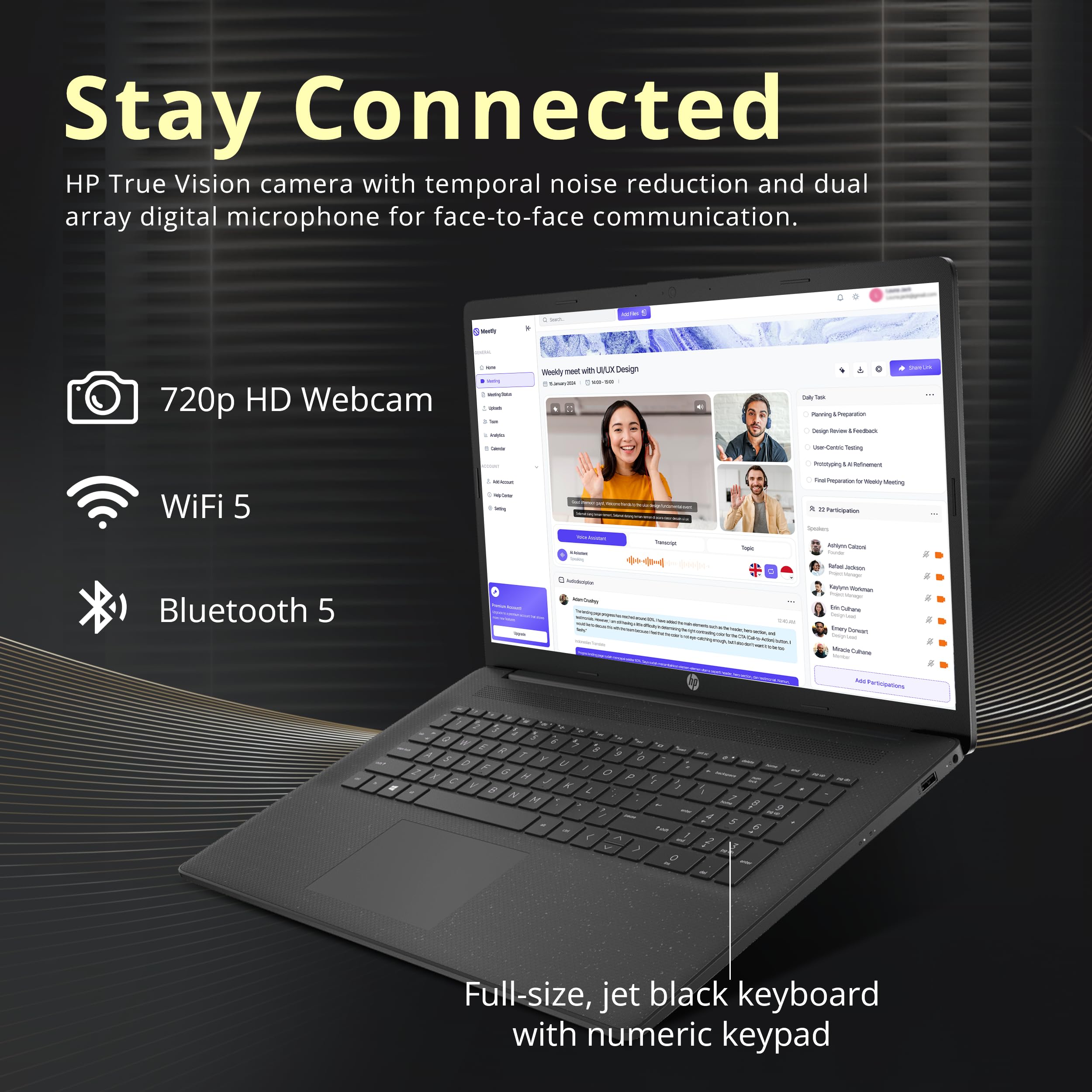 Hp 17.3'' Hd+ Business Laptop, Intel I7-1255U, 16Gb Ram, 800Gb Storage (512Gb Ssd+288Gb Docking Station Set), Intel Iris Xe Grap