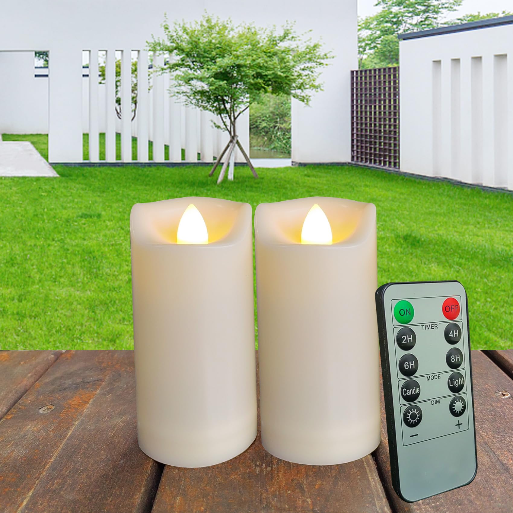 2''X4'' Outdoor Led Battery Operated Candles With Timer/Remote Plastic Flickering Waterproof Flameless Candles Wedding Party Hal