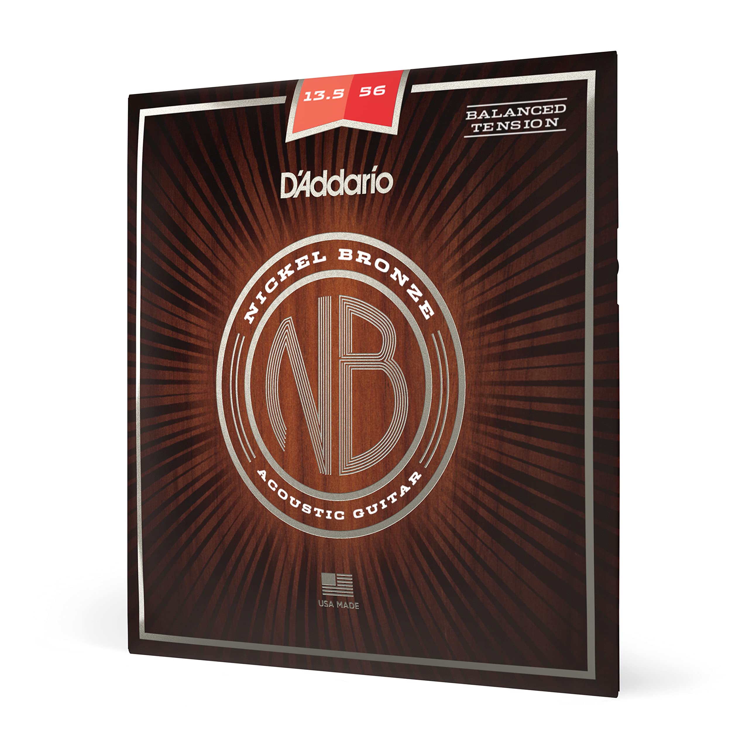 D'Addario Guitar Strings   Acoustic Guitar Strings   Nickel Bronze   For 6 String Guitar   Natural, Clear, & Focused Tone   Nb13556Bt   Medium (Balance Tension), 0135 056