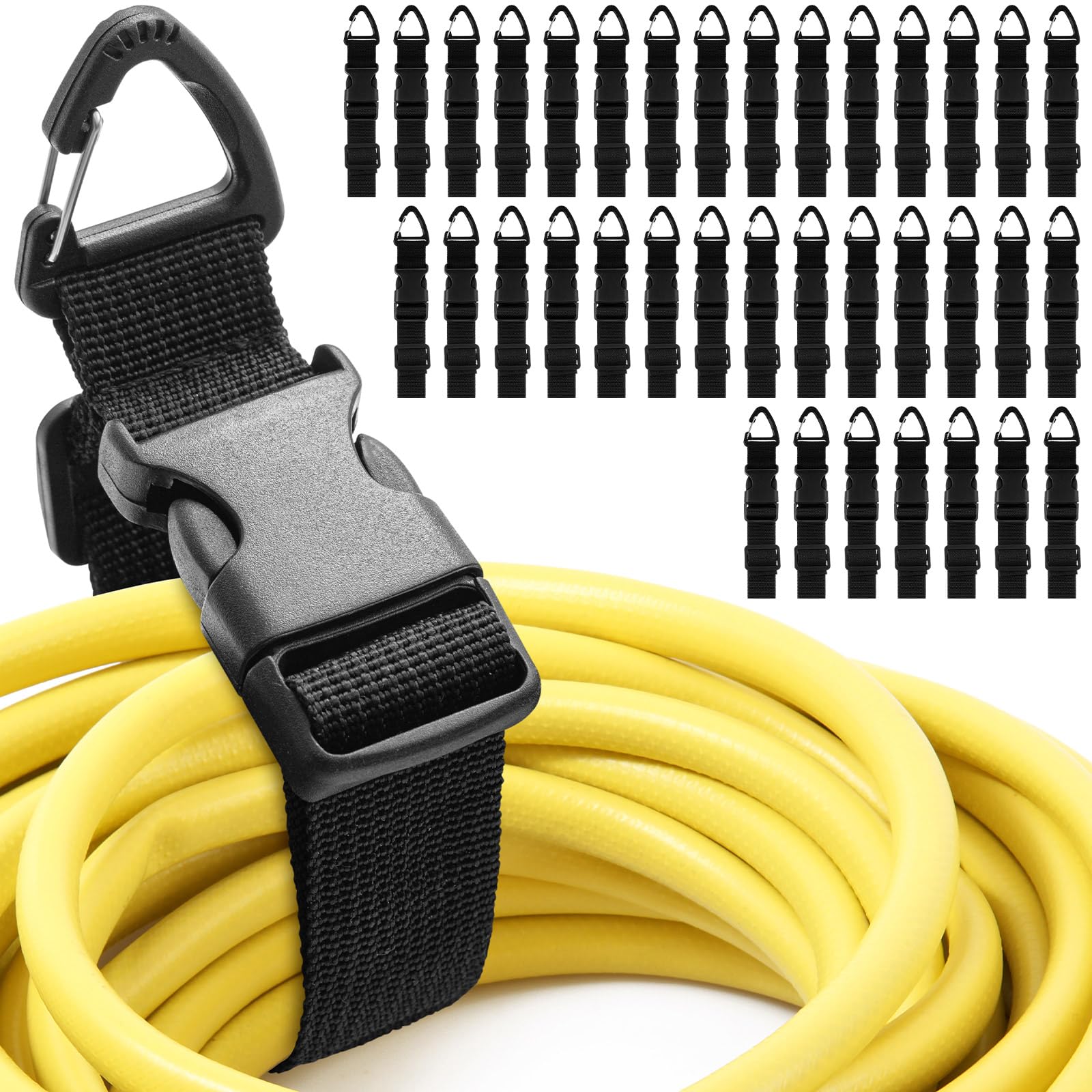 Wowangce 36 Pack 17 Inch Adjustable Extension Cord Holder Organizer with Triangle Clips for Garage Organization and Storage Heav