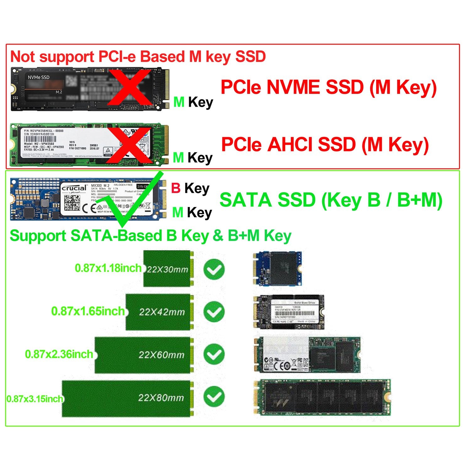 Jiuwu M.2 To Sata Adapter Ngff To Sata Adapter Card(Not For M.2 Nvme) Ngff M2 To 2.5 Inch Sata Iii Drivers B Key B & M Key Ssd C