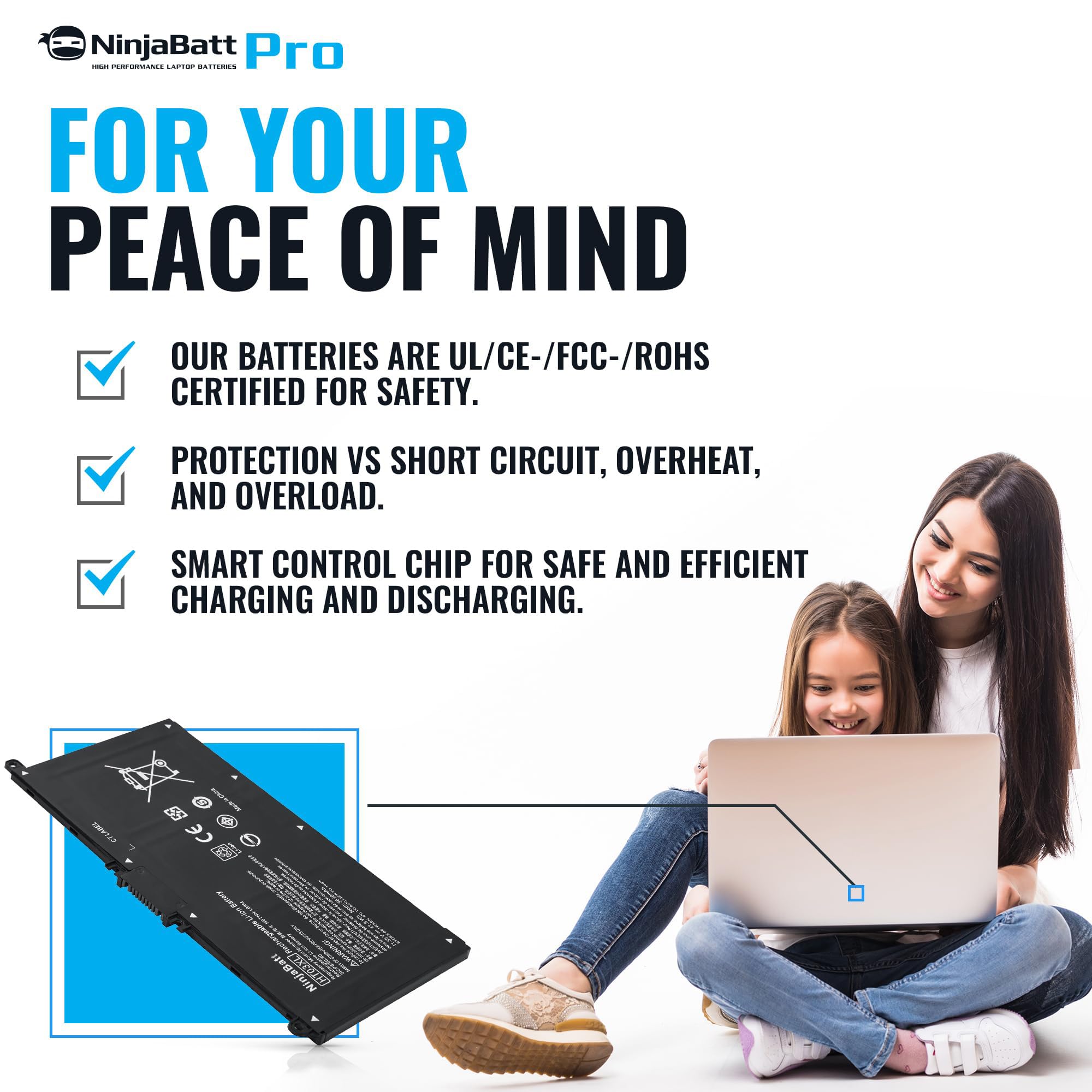Ninjabatt Ht03Xl L11119 855 Battery For Hp Pavilion 15 Series   Fits 14 Ce/14 Cf/15 Db/15 Cs/15 Da/15 Dw/17 By/17 Ca   Replaceme
