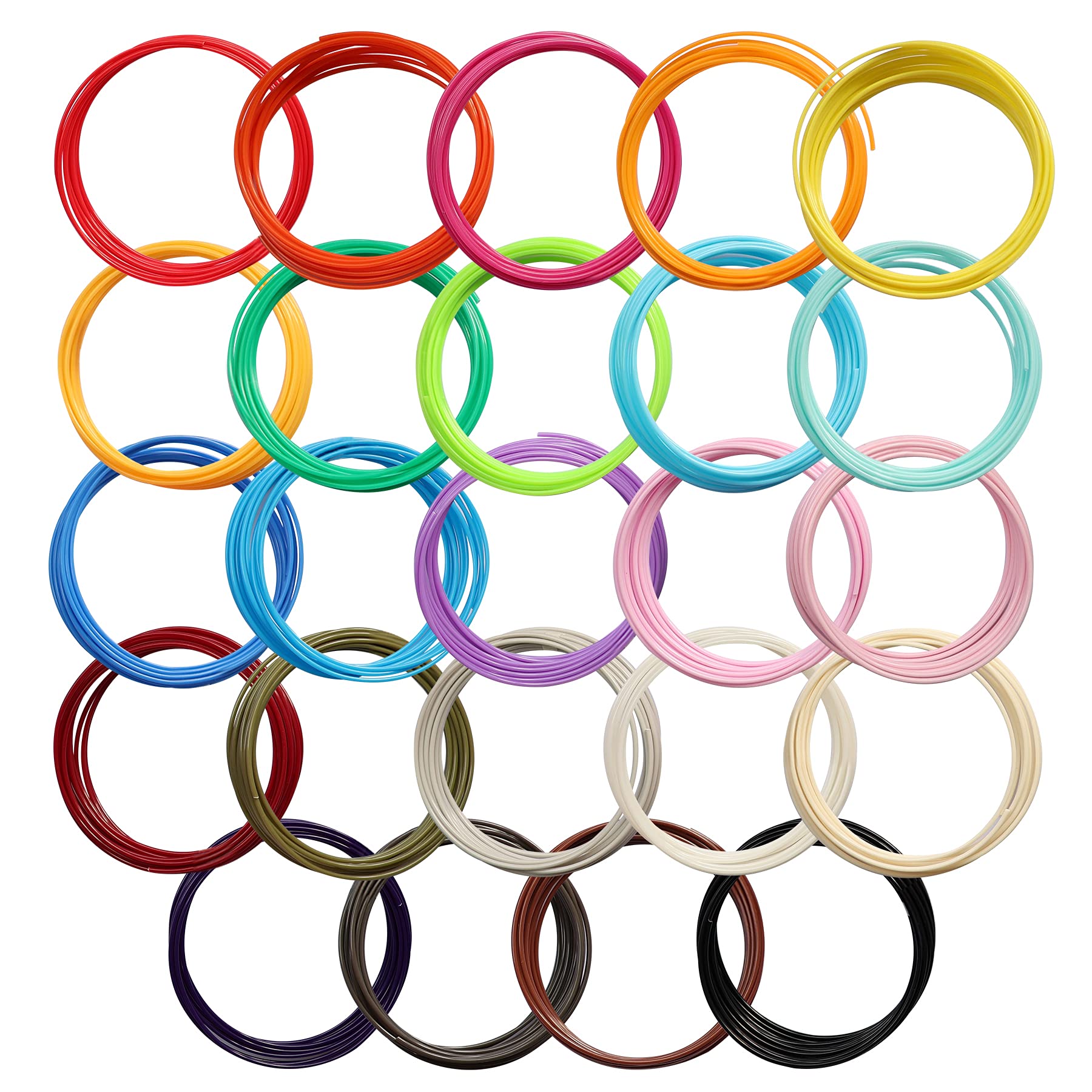 Mika3D 24 Colors 1.75Mm Abs 3D Pen Printer Filament Refill, Each Color 3.5M, Total 84M Abs Material, Support For Mynt3D / Scrib3