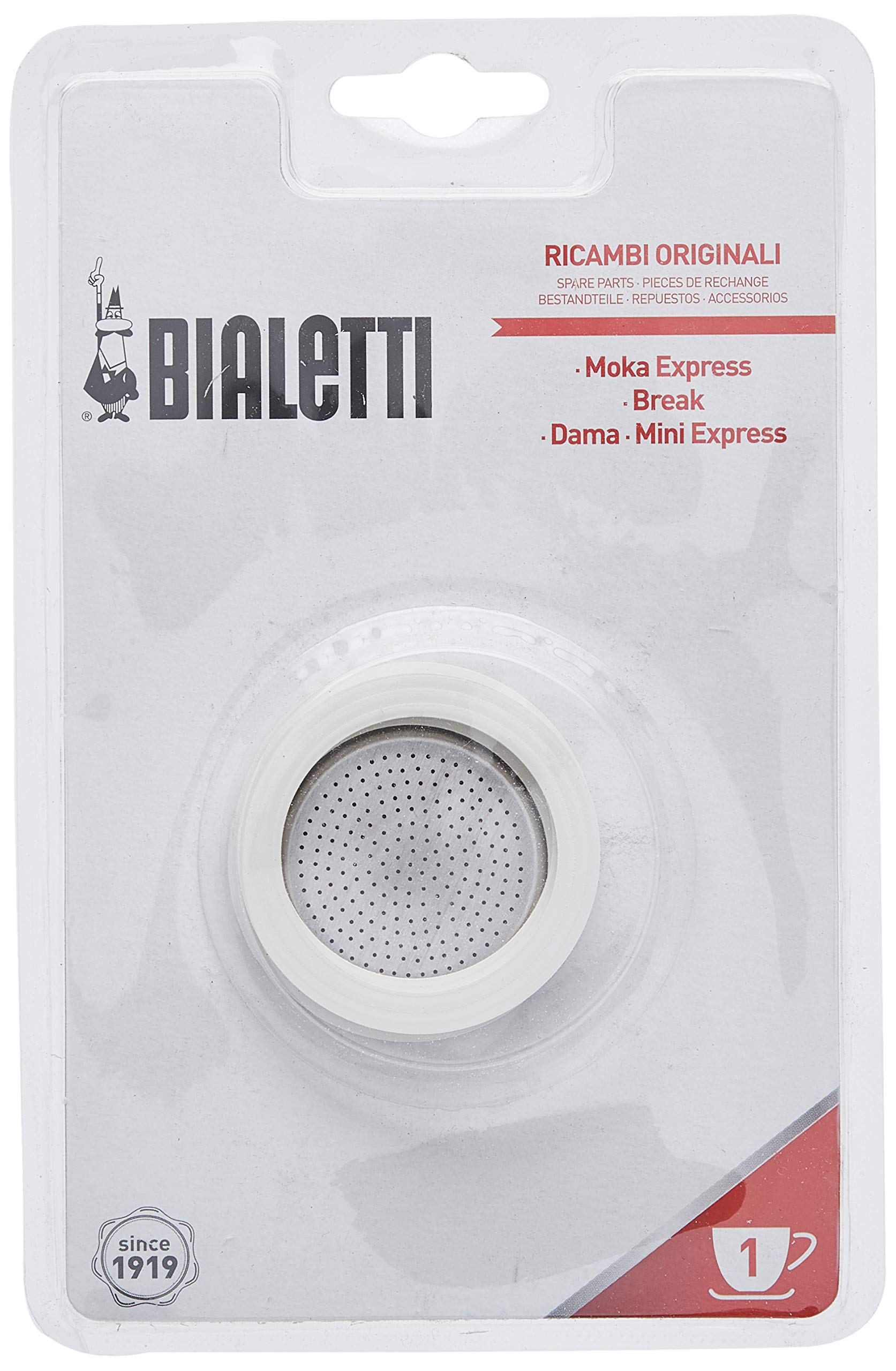 Bialetti Replacement Gaskets And Filter For 1 Cup Moka / Break / Dama / Mini Express Espresso Makers (1 Cup Size)