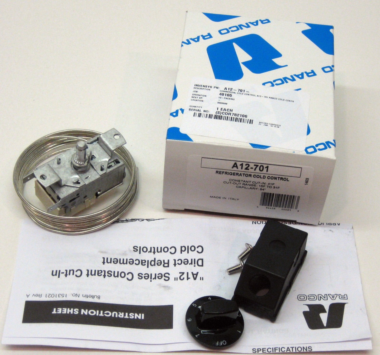 A12 701 Ranco Commecial Temperature Cold Control For Refrigerator Bay Maries