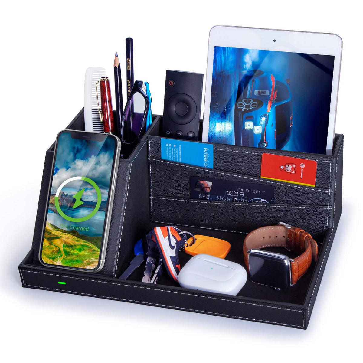 Fast Wireless Charging Station With Desk Organizer For Iphone 14/14 Pro Max/14 Pro/14 Plus/Iphone 13/13 Pro Max/13 Pro/ 13 Mini