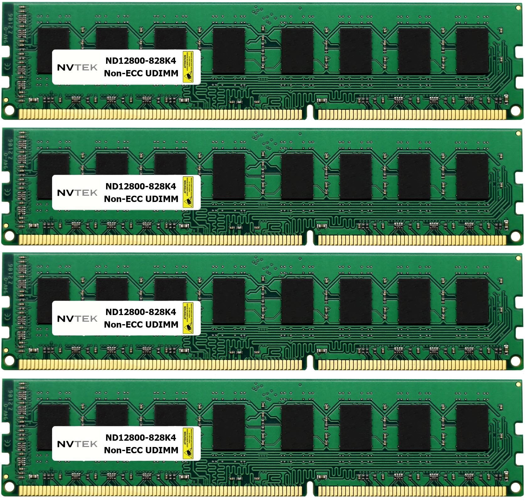 Nvtek 32Gb (4X8Gb) Ddr3 1600Mhz Pc3 12800 2Rx8 1.35V 240 Pin Non Ecc Unbuffered Udimm Desktop Pc Computer Memory Kit