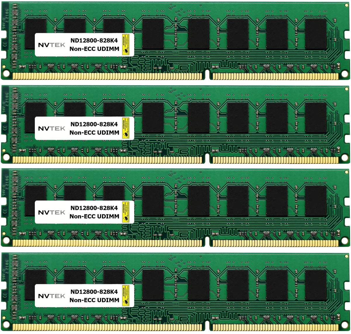 Nvtek 32Gb (4X8Gb) Ddr3 1600Mhz Pc3 12800 2Rx8 1.35V 240 Pin Non Ecc Unbuffered Udimm Desktop Pc Computer Memory Kit