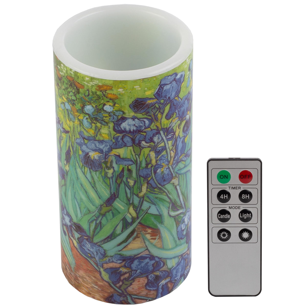 Lavish Home 6'''' Led Irises Candle With Remote Control Timer-Van Gogh