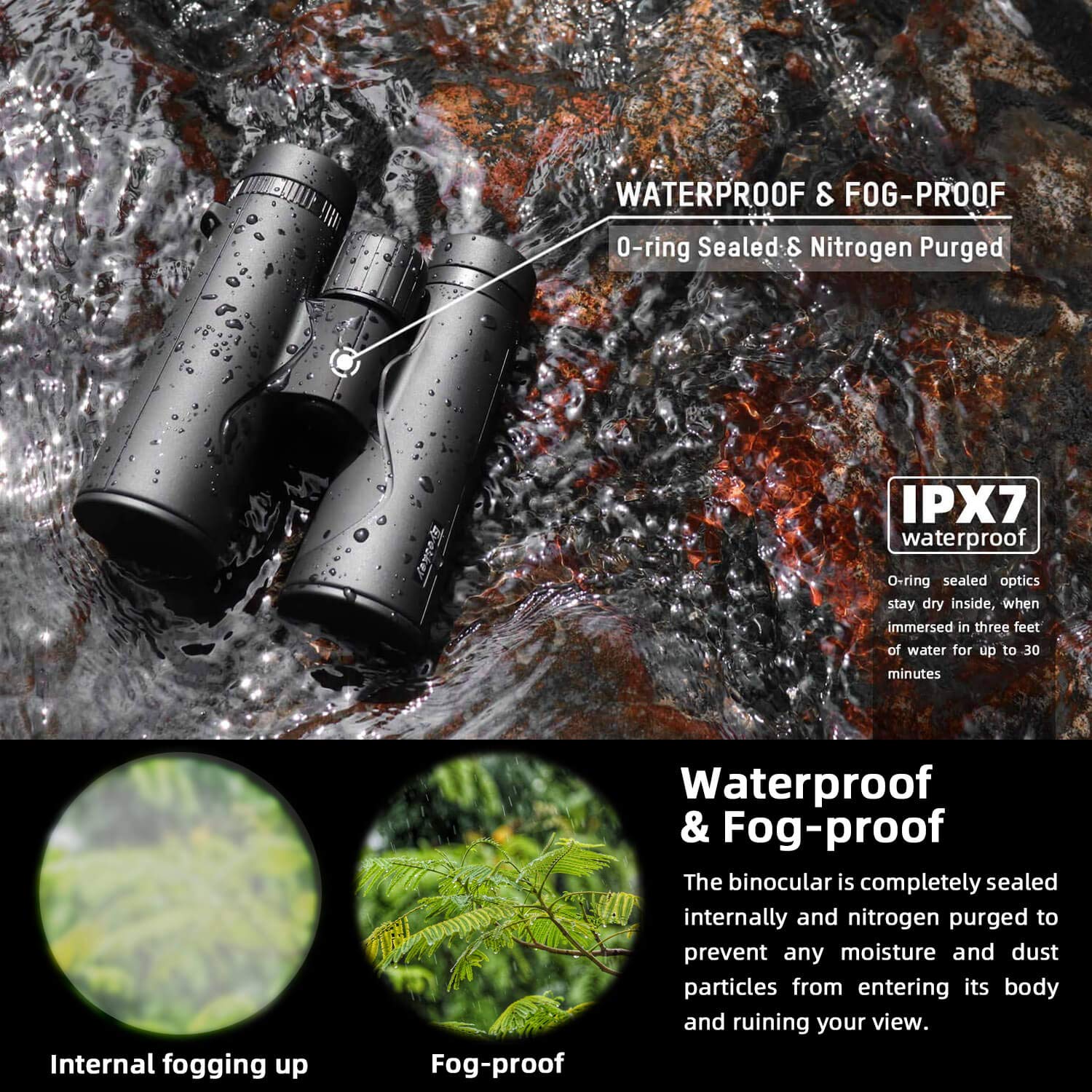 Eyeskey Bird Watching Binoculars For Adults Compact | Waterproof Fog Proof Binoculars For Outdoor Games Hunting | Clear Low-Ligh