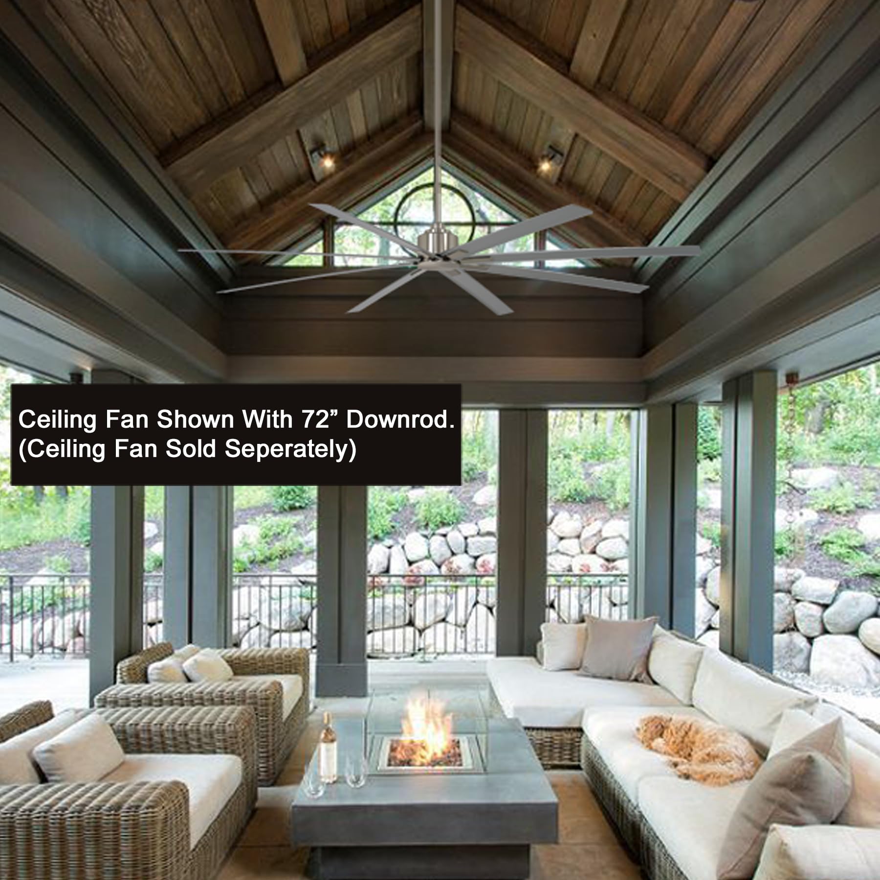 Minka-Aire 72 Inch Ceiling Fan Downrod - Brushed Nickel Wet - Dr572-Bnw