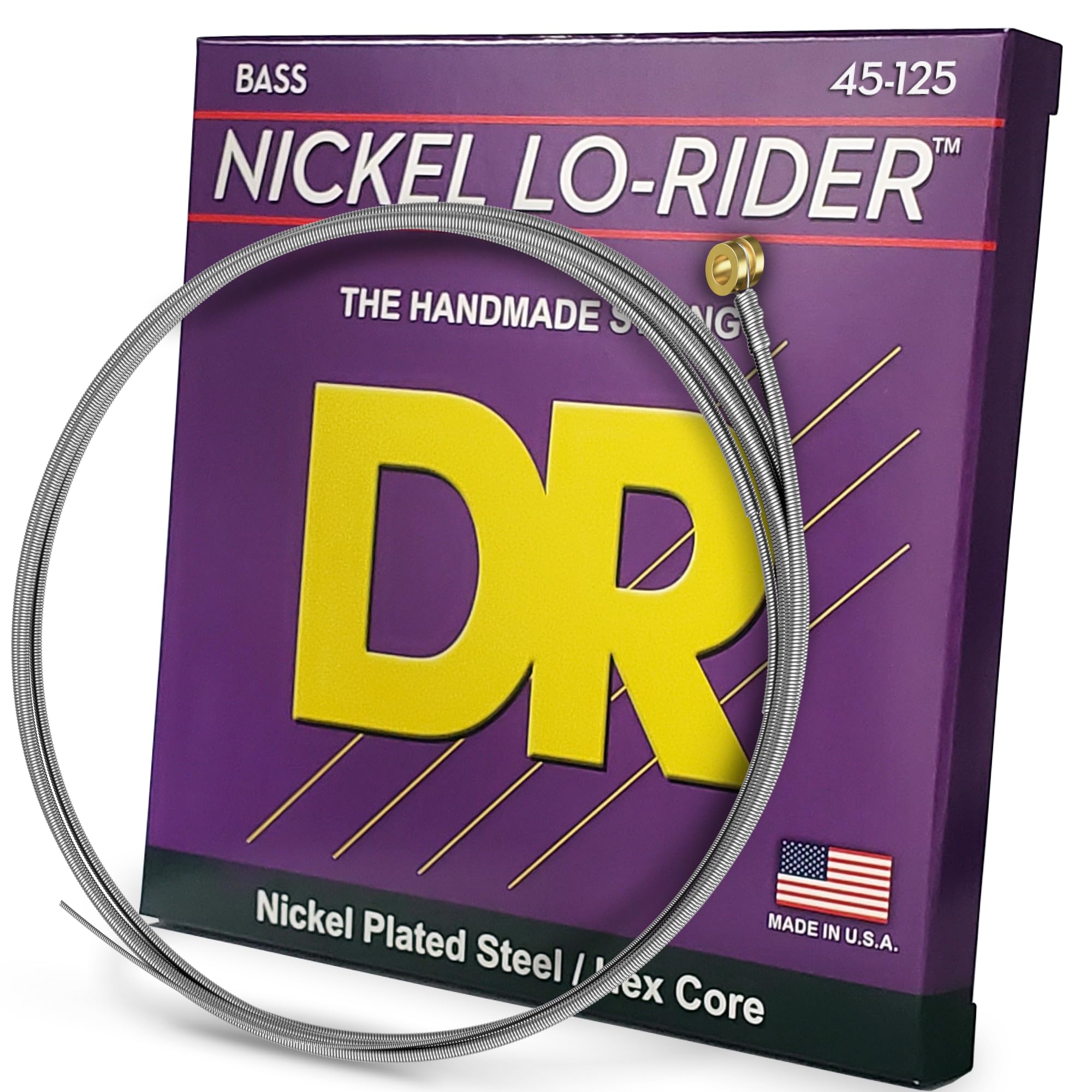 DR Strings Nickel Lo-Rider - Nickel Plated Hex Core 5 String Bass 45-125