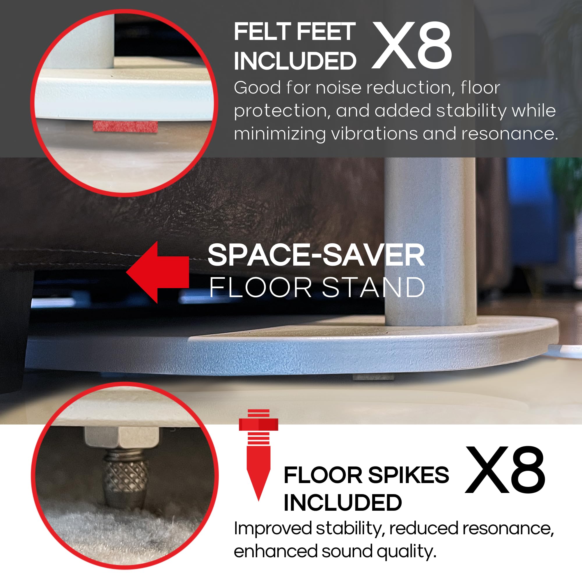 One / Era100 Floor Stand Twin Pack (2Pcs), White | Compatible With Sonos One, Play:1, One Gen 2, One Sl | Future Proof Design Al