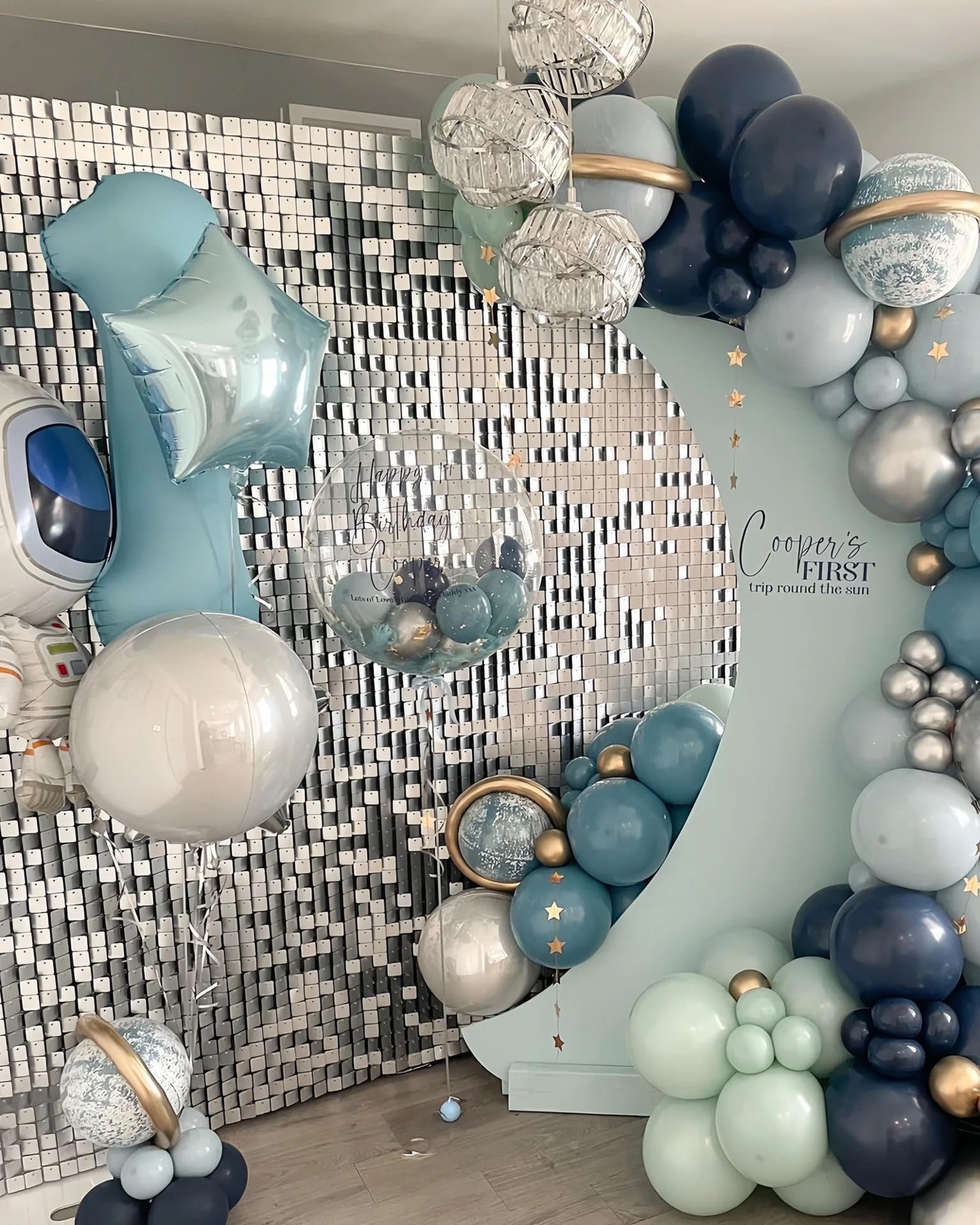 Kate Square Sliver Sequin Wall Panel Backdrop Sliver Glitter Panels Wedding Decoration(Pack Of 12)