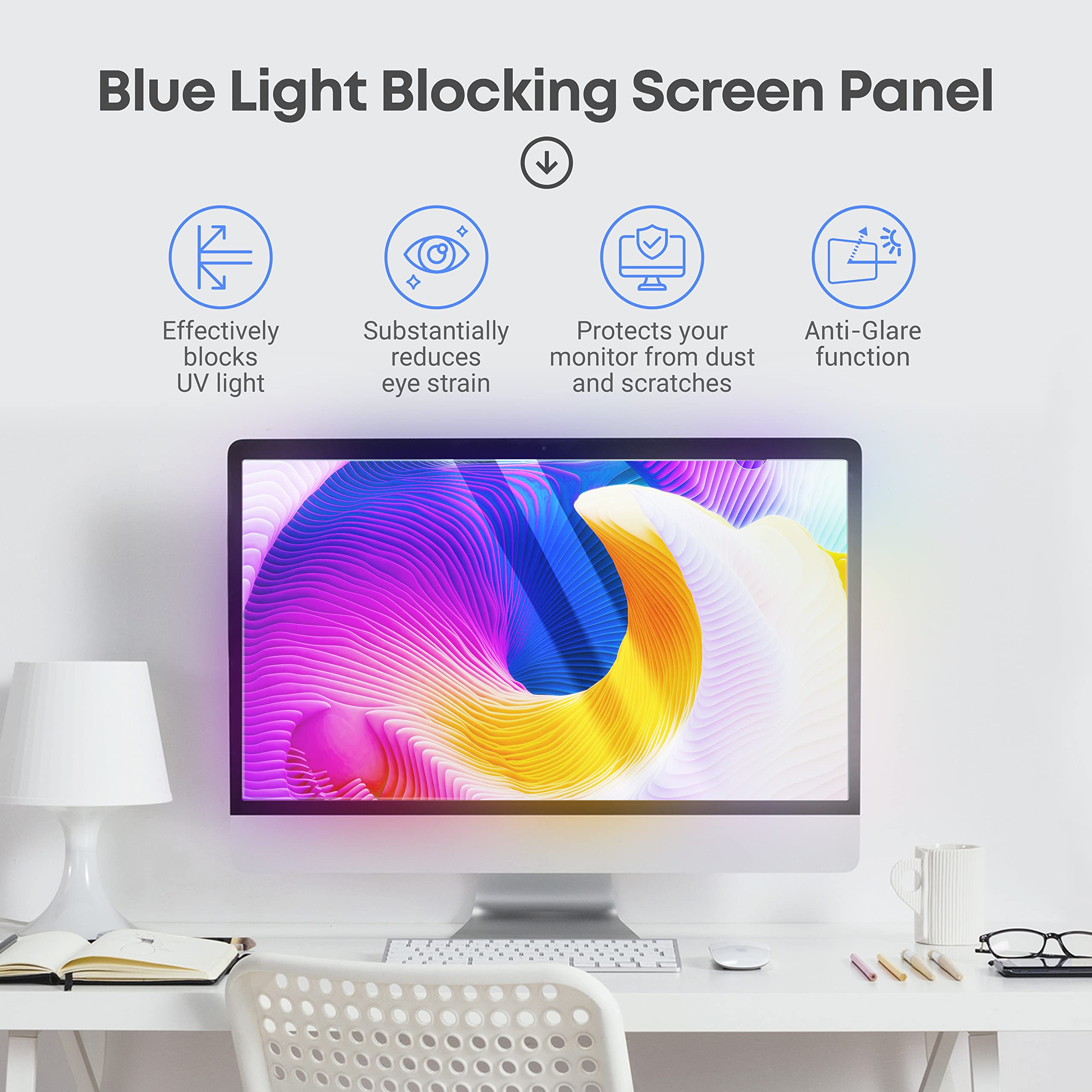 23 Inch Anti Glare Blue Light Blocking Screen Protector Panel For 16:9 Widescreen Computer Monitor And Laptop   Pc Anti Uv Eye P