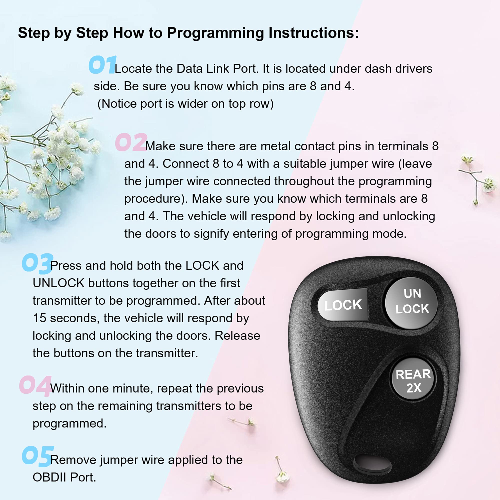 Vofono 3 Buttons Keyless Entry Remote Control Key Fob Car Remote Fits For Chevrolet Tahoe 1997-2000/Suburban 1997-1999/Yukon1997