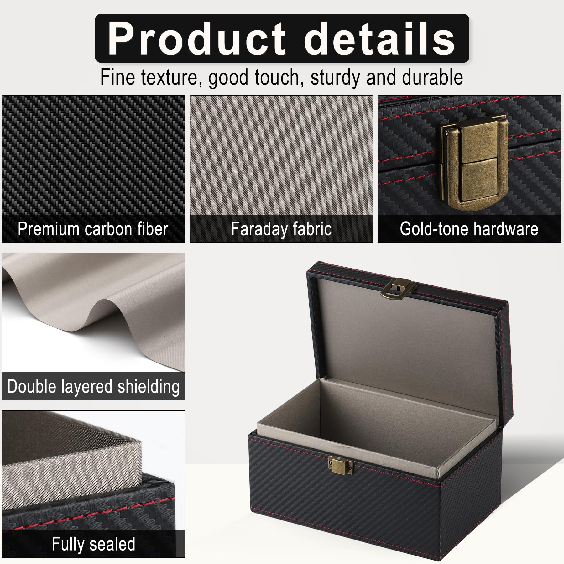 Amiss Faraday Box Signal Blocking Box For Car Key, Faraday Key Fob Protector Rfid Blocking Cages, Keyless Entry Car Protector Fa