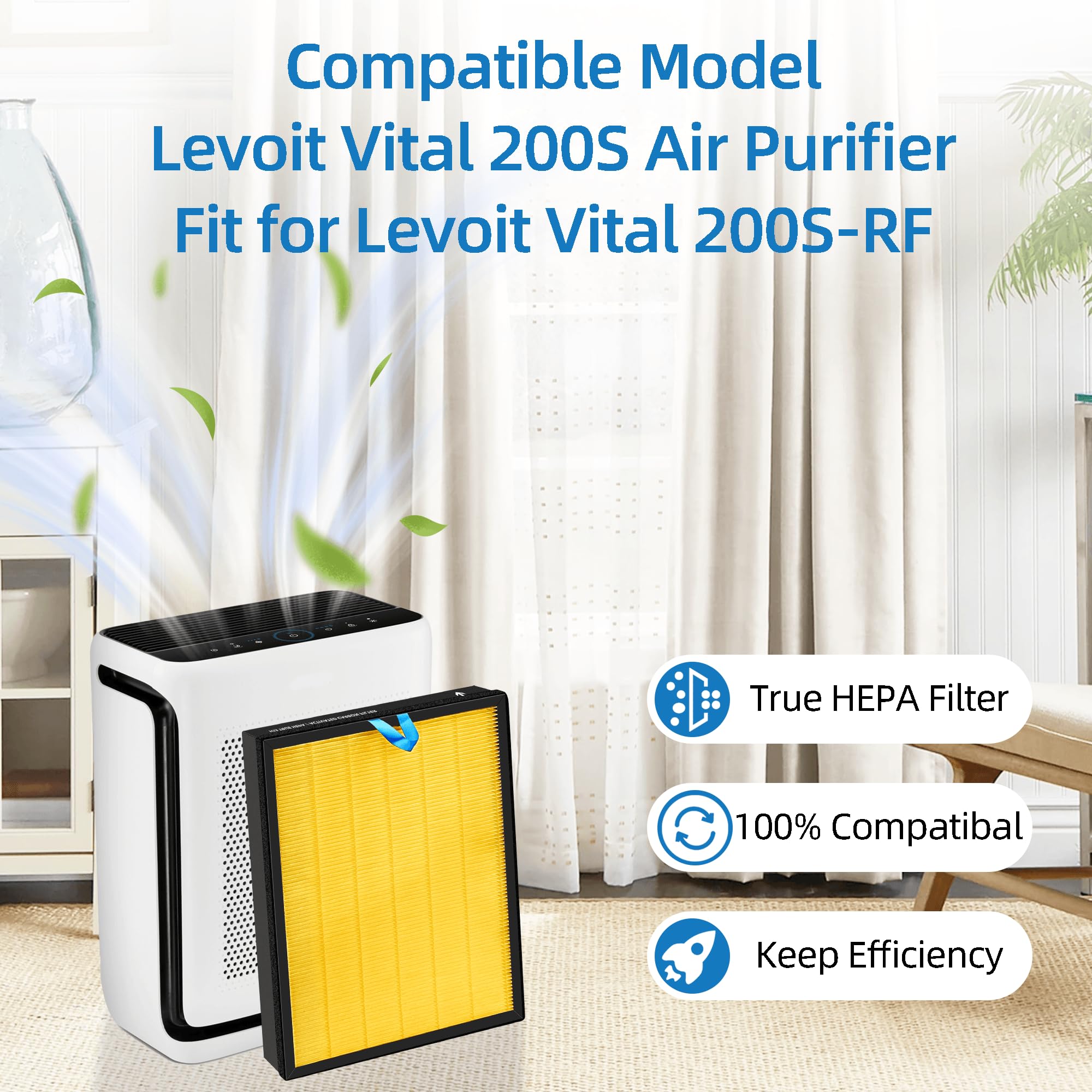Vital 200S Pet Allergy Replacement Filter For Levoit Vital 200S And Vital 200S P Air Purifier, 3 In 1 True Hepa, High Efficiency