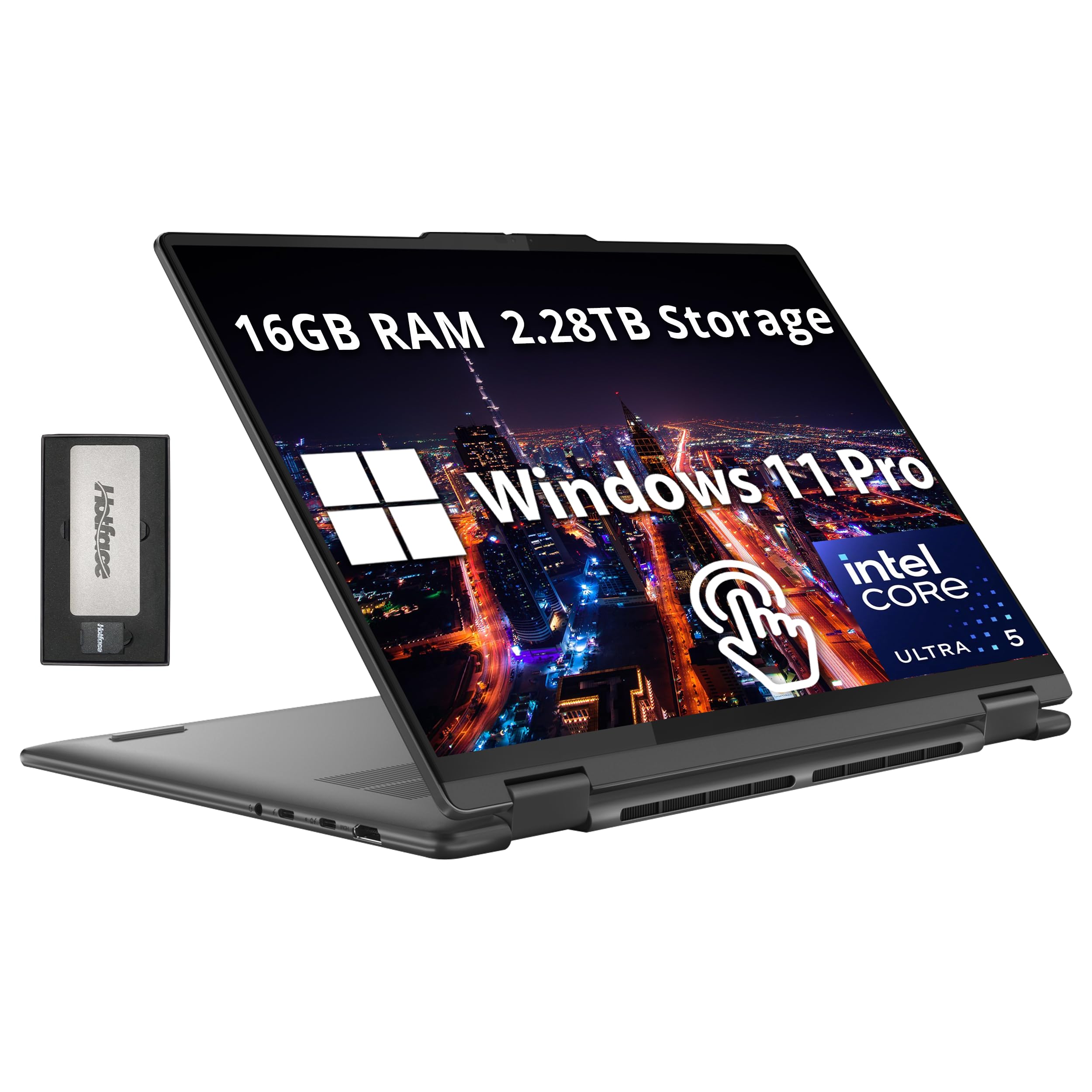 Lenovo Yoga 7I 2 In 1 16'' 2K Touchscreen Laptop, Intel Ultra 5 125U, 16Gb Lpddr5X, 2.28Tb Storage(2Tb Ssd +288Gb Docking Statio