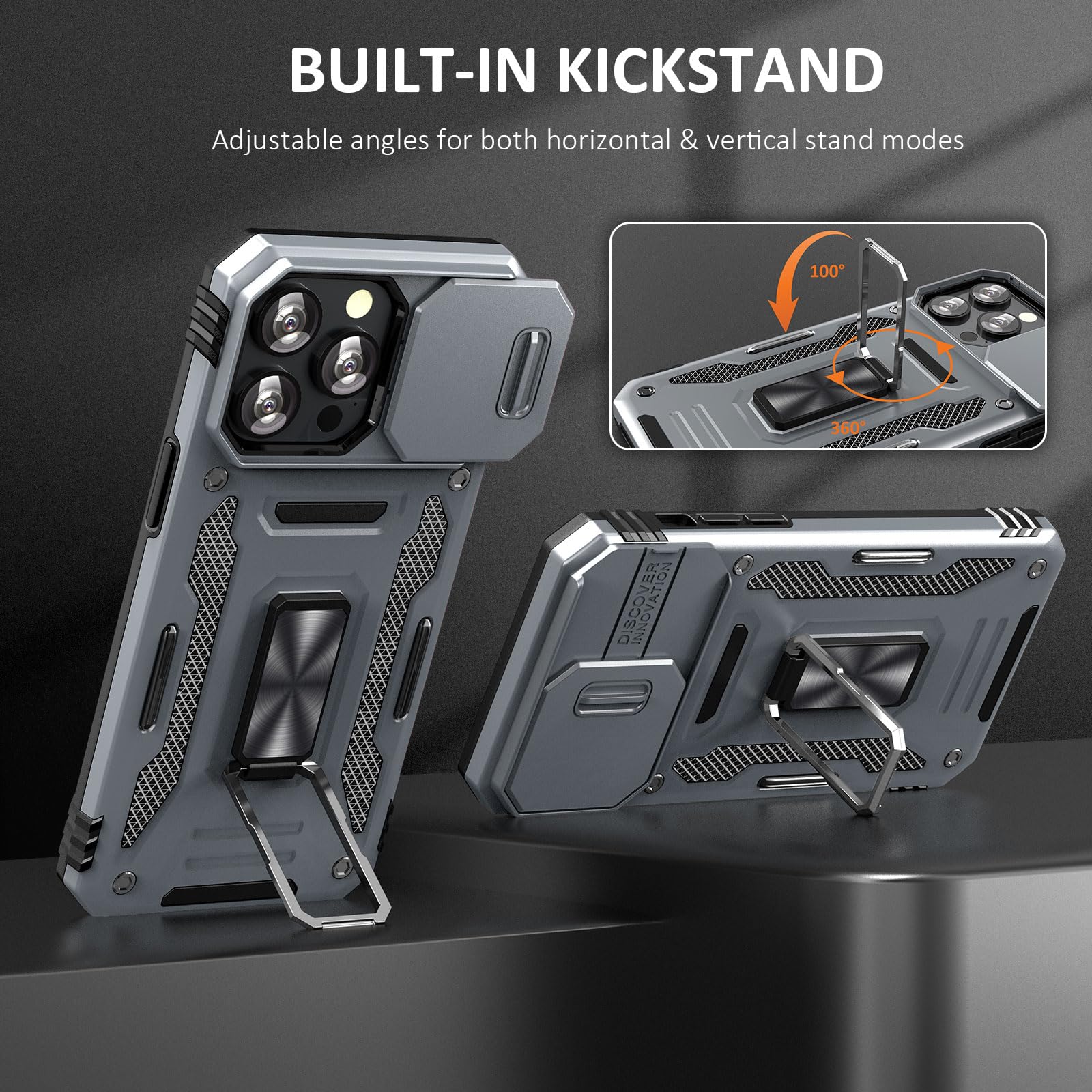 Sefing Phone Case For 16 Pro Iphone Case Iphone 16 Pro Phone Case With Kickstand Ring Holder, With Camera Cover, With Magnet Car