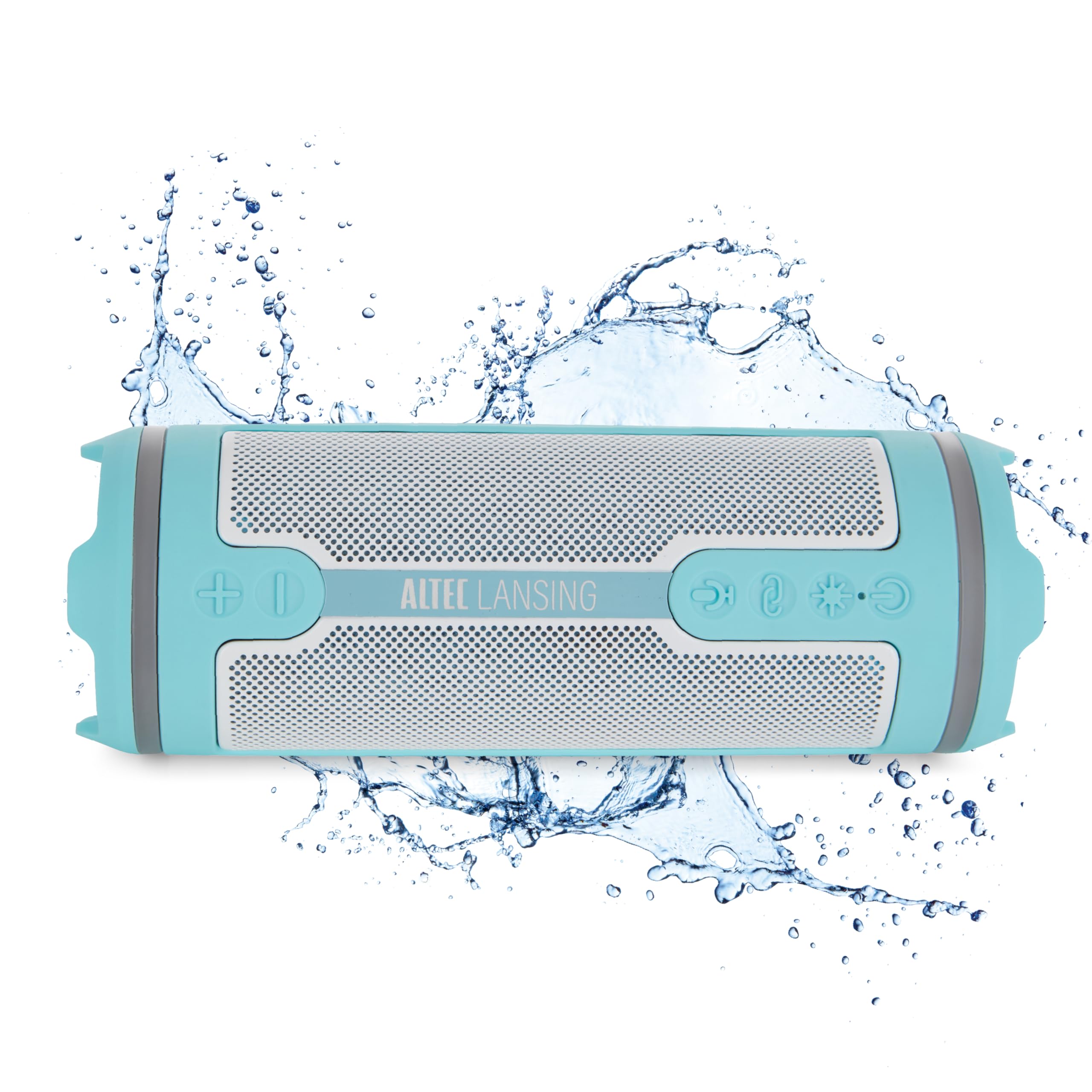 Altec Lansing HydraMOTION 2.0 Wireless Bluetooth Speaker, 16H Battery, RGB Lights, USBC Quick Charge, IP67 Rated Waterproof Blu