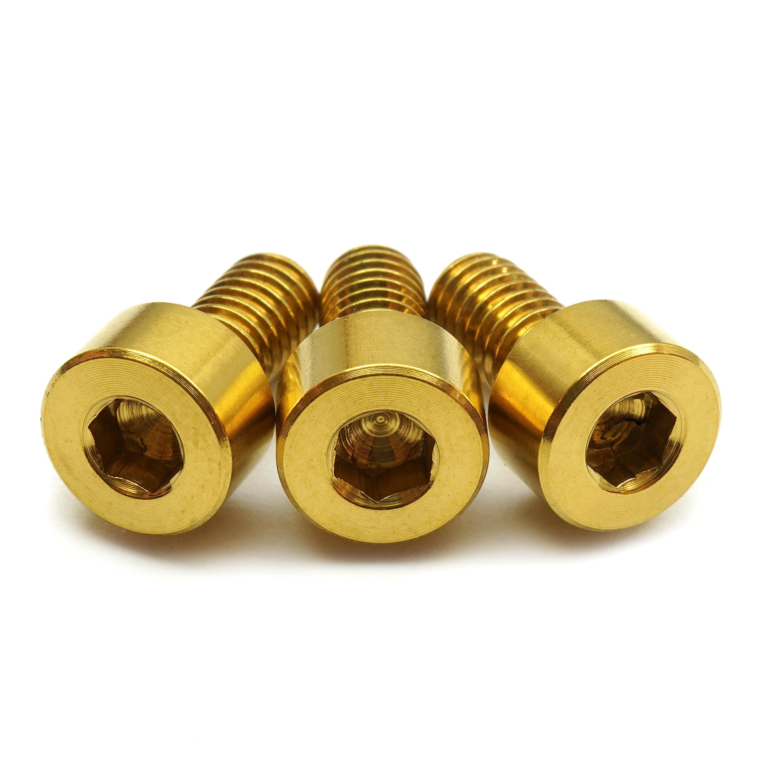 Gold Anodized Titanium finish Screws (3) - Floyd Rose Style Guitar Locking Nut Screws Set - MonsterBolts (Qty 3, Titanium - Gold