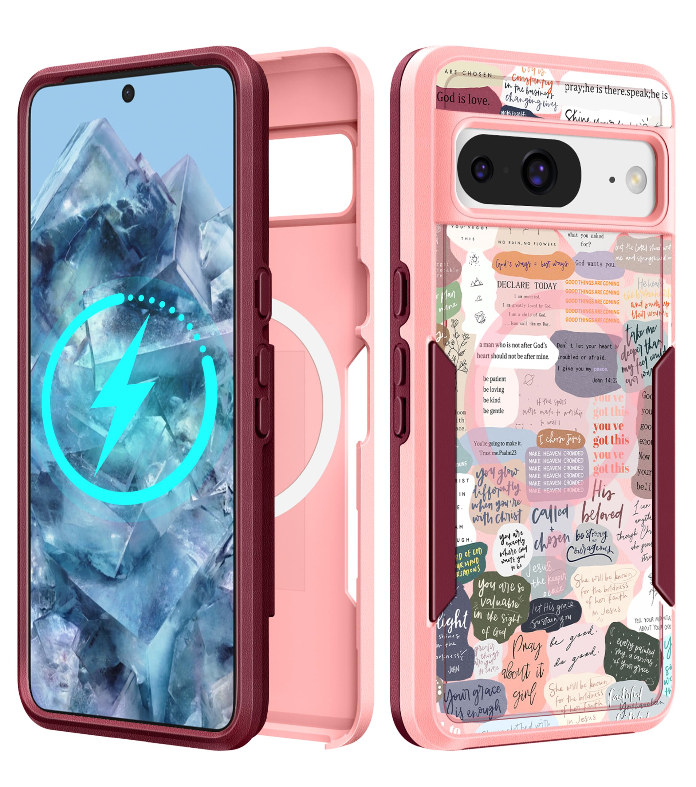 LISEVO for Google Pixel 8 Case 6.2 Inch - Compatible with MagSafe Women Girls Cute Magnetic Protective Cover Girly Kawaii Unique