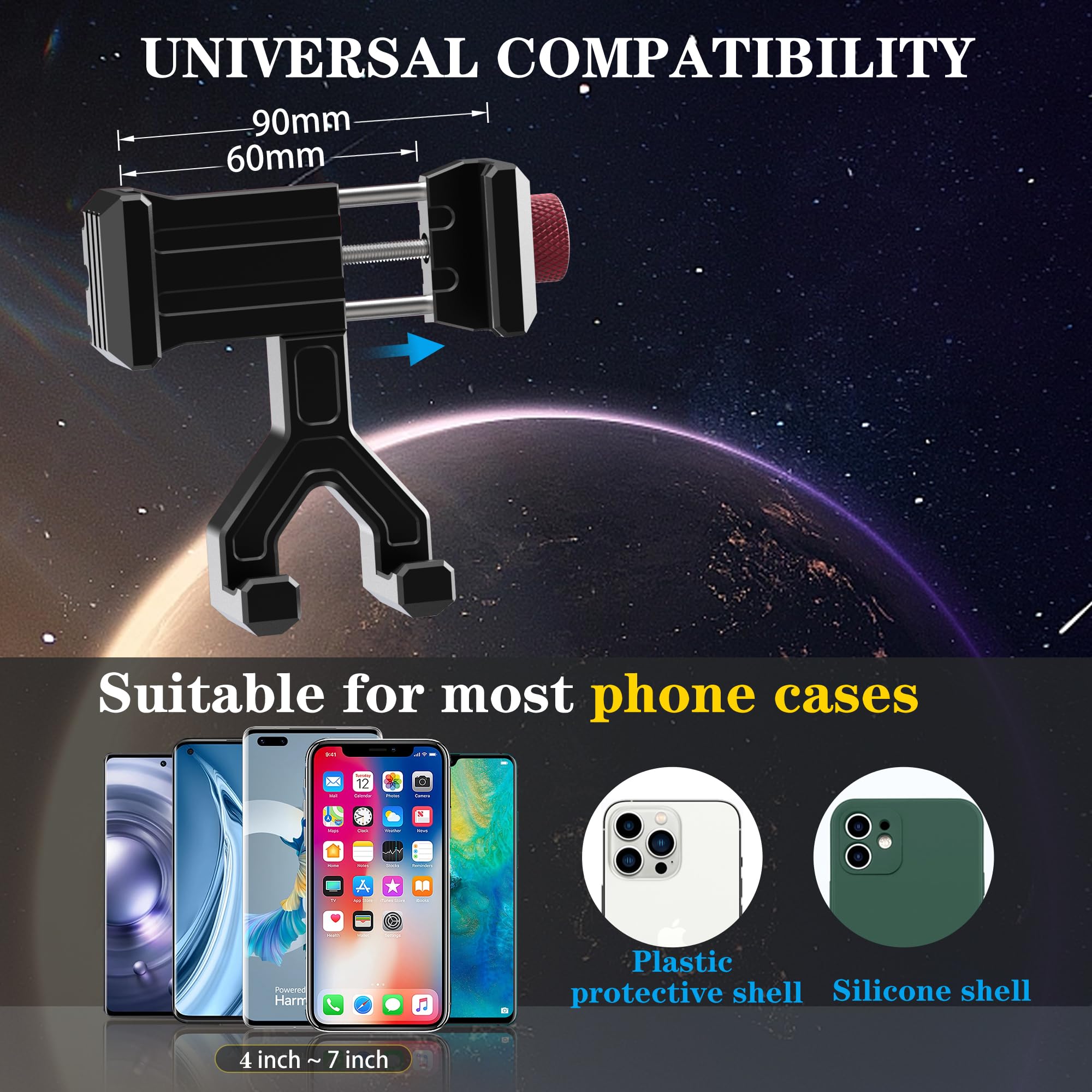 Koqeiey Aluminum Phone Mount For Jeep Wrangler Jl & Gladiator Jt (2018-2023) & Sahara, Vent Cell Phone Holder With 360 Rotation