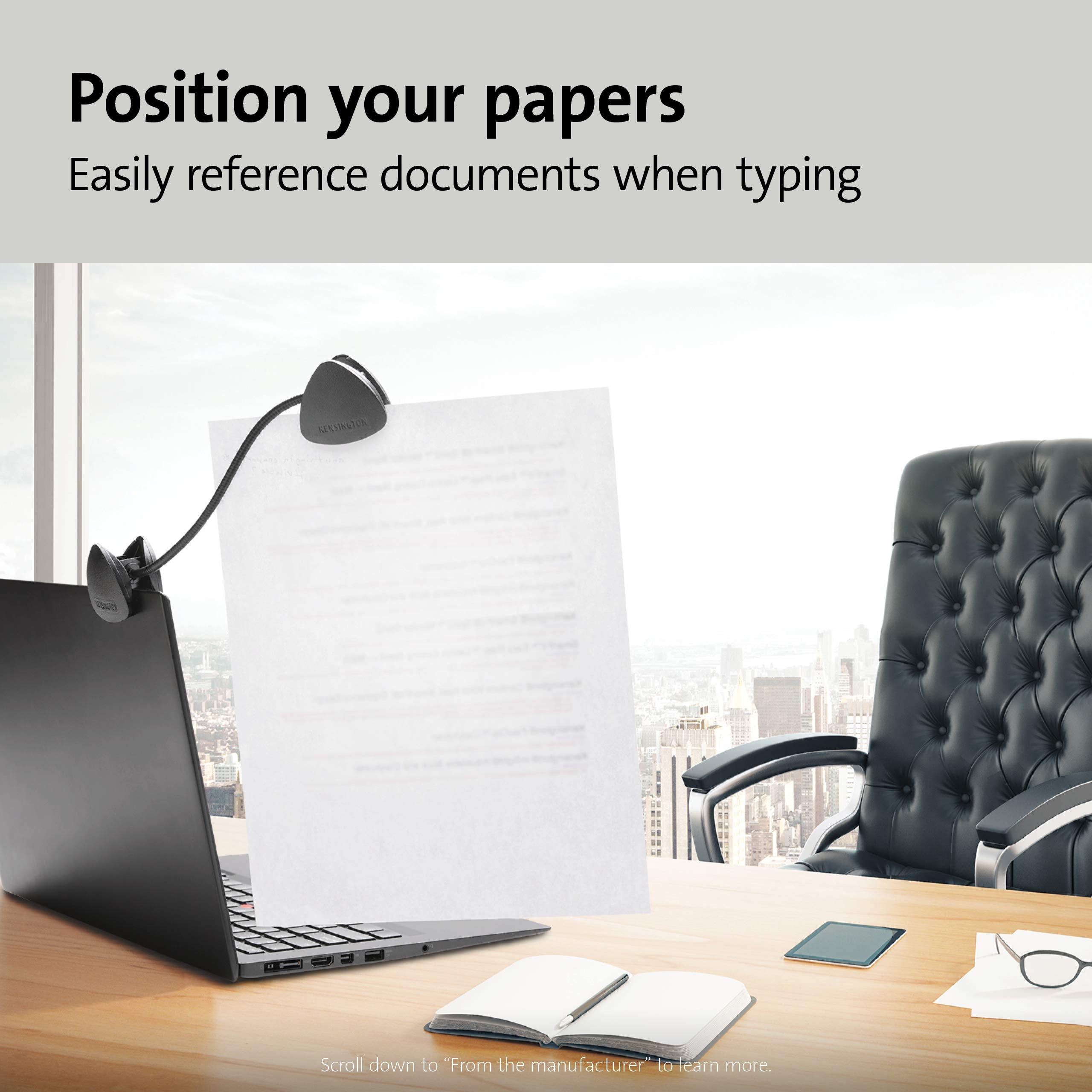 Kensington Flex Clip Copyholder (K62081Bf), Black