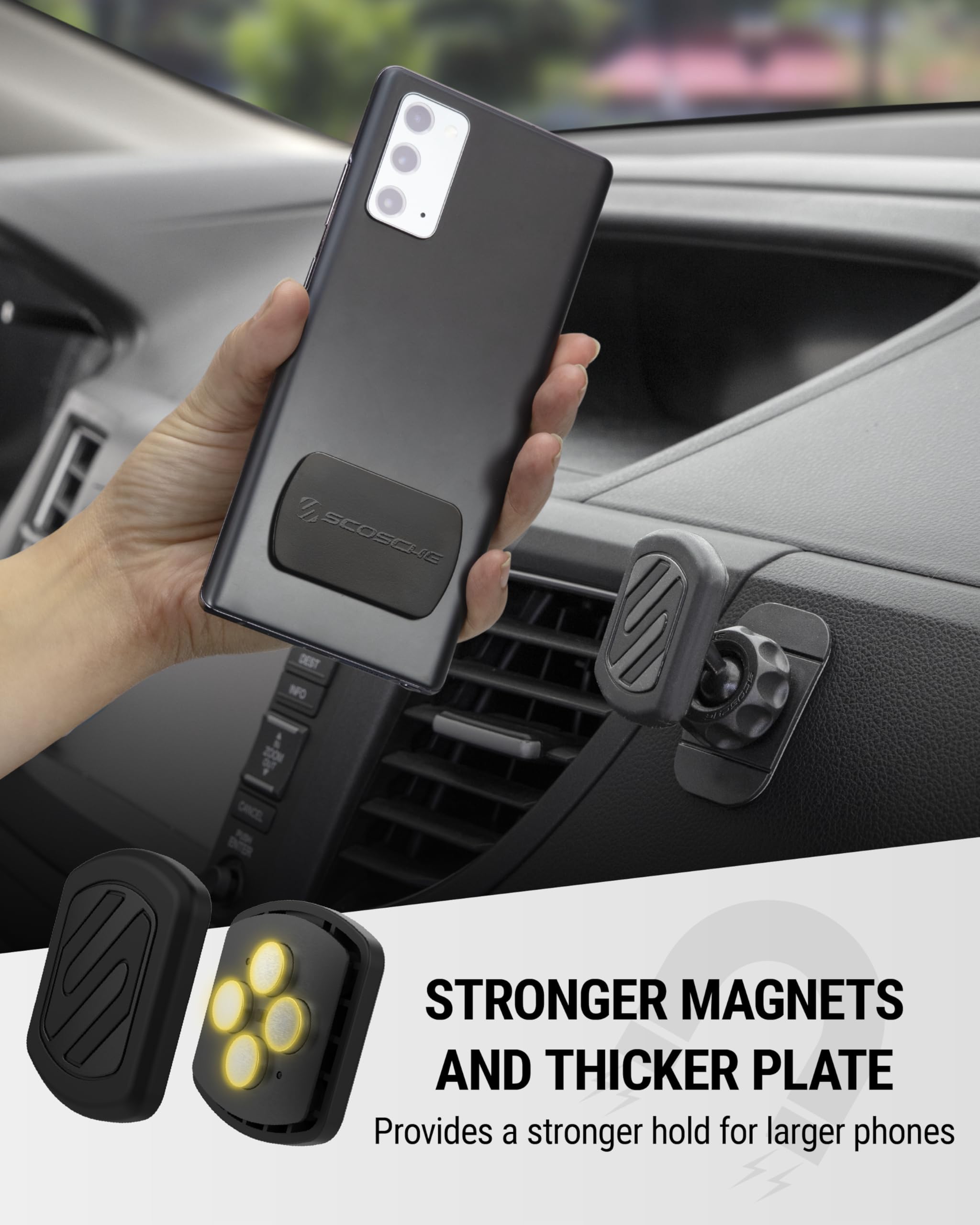 Scosche Mxdm Extra Strong Magicmount Magnetic Phone Holder For Car Dashboard With Extra Strength Magnet And Thicker Metal Plate