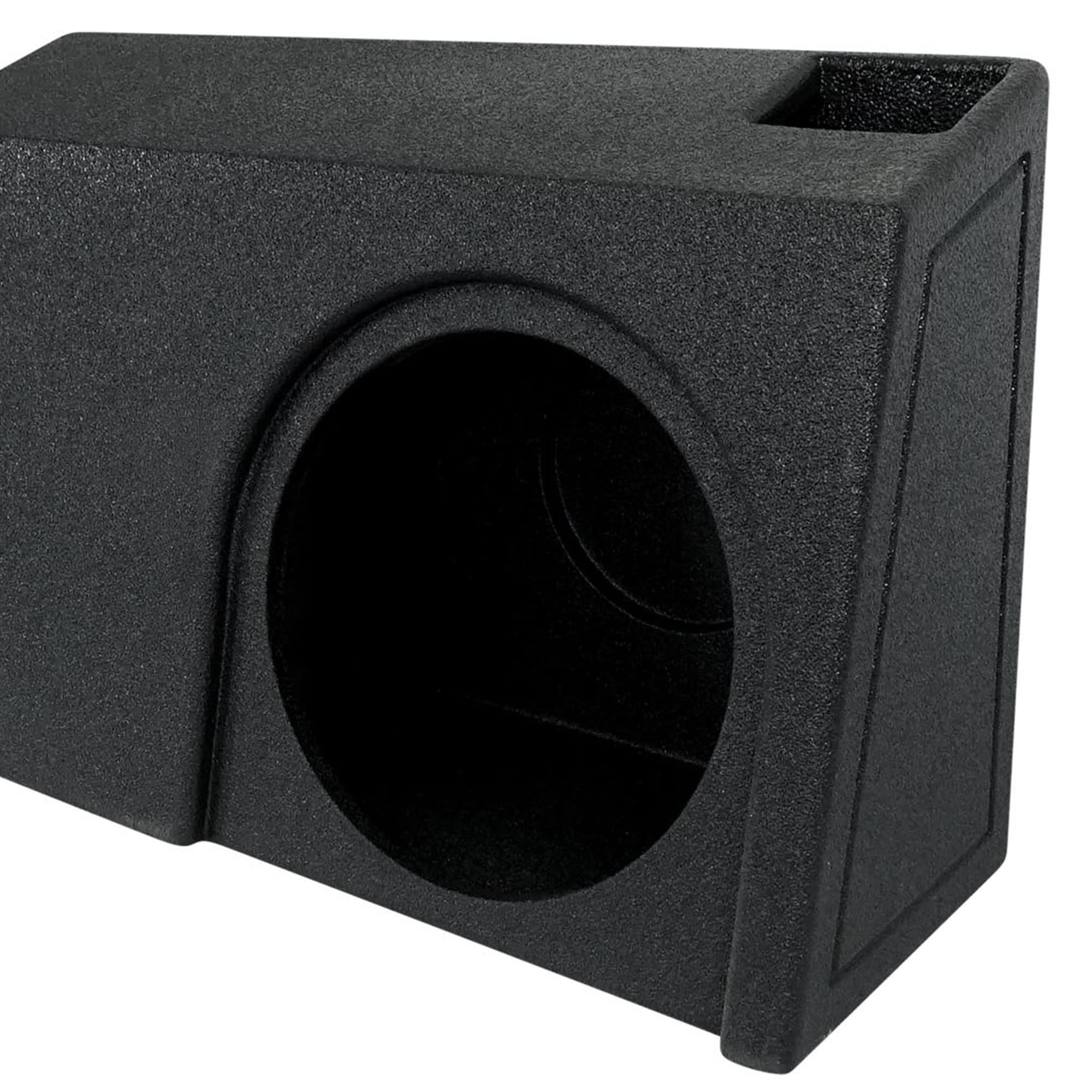 Q Power Underseat Upfire Dual 10 Inch Ported Subwoofer Box QBGMC19210 Wood Black for 2019-2022 GMC Chevy Crew Double Cab