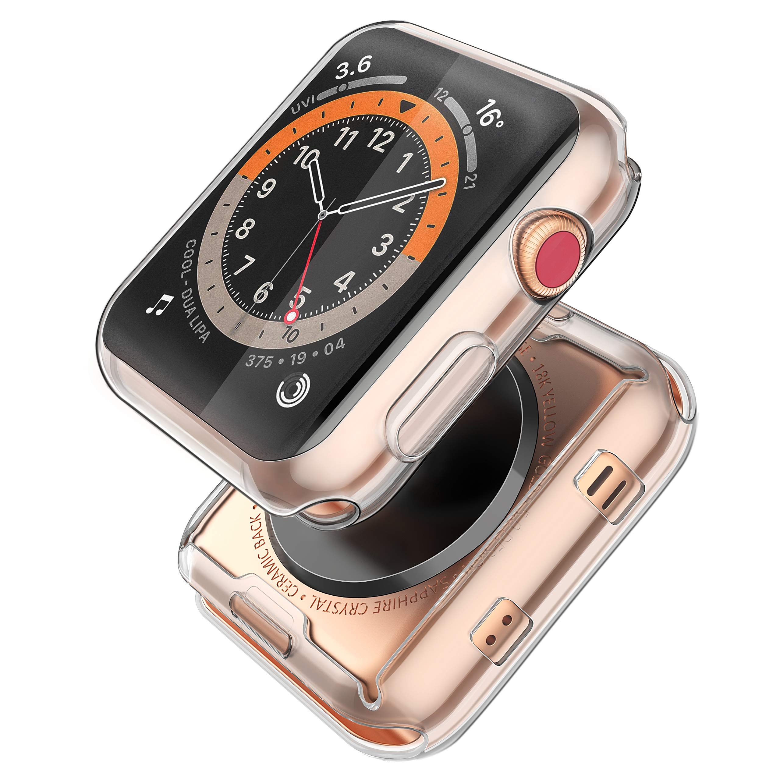 [2-Pack] Julk 38mm Case for Apple Watch Series 3 Series 2 Screen Protector, Overall Protective Case TPU HD Ultra-Thin Cover for 