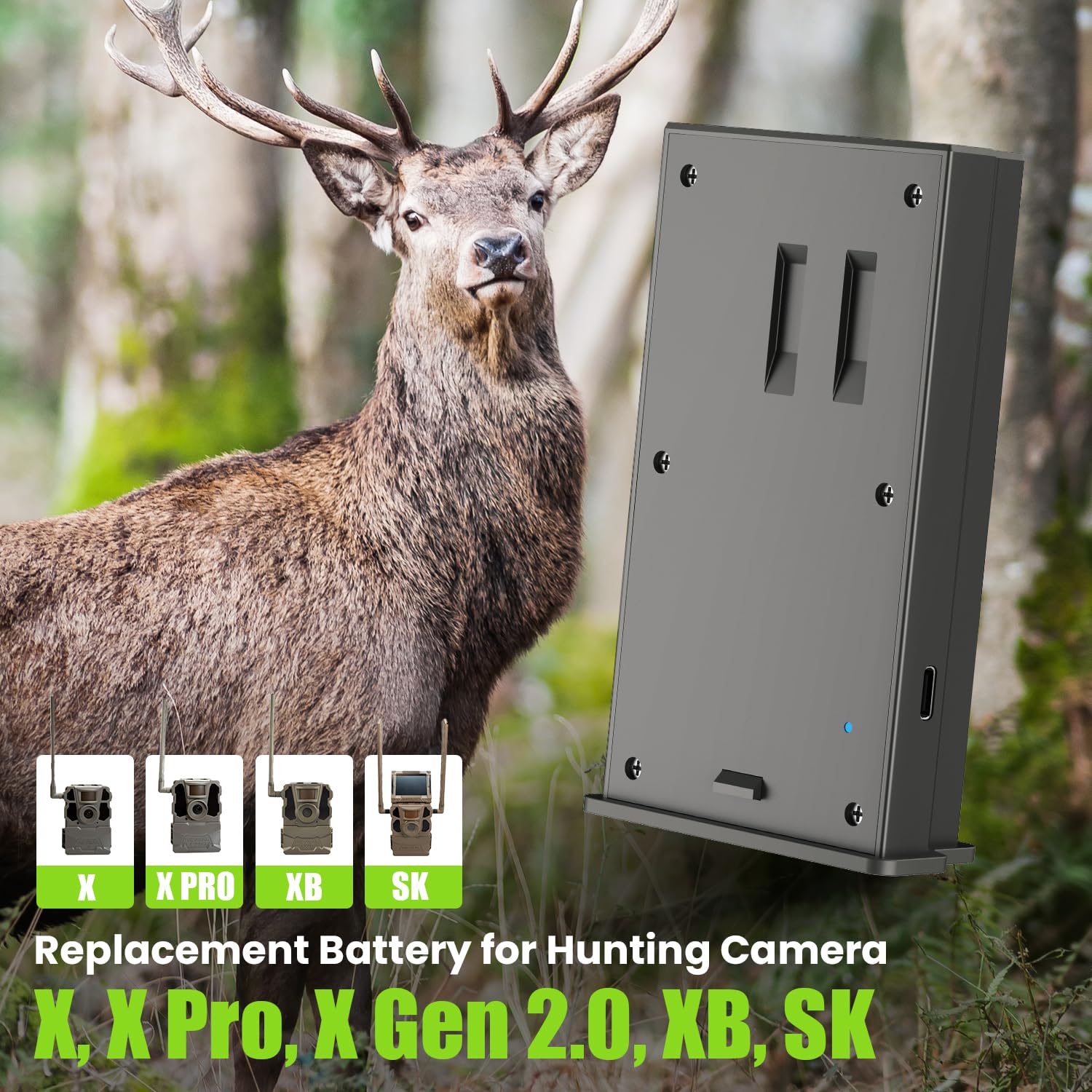 Adicop Rechargeable Battery Pack For Reveal Trail Cameras Battery Compatible With Hunting Cameras X, X Pro, X Gen 2.0, Xb, Sk (6