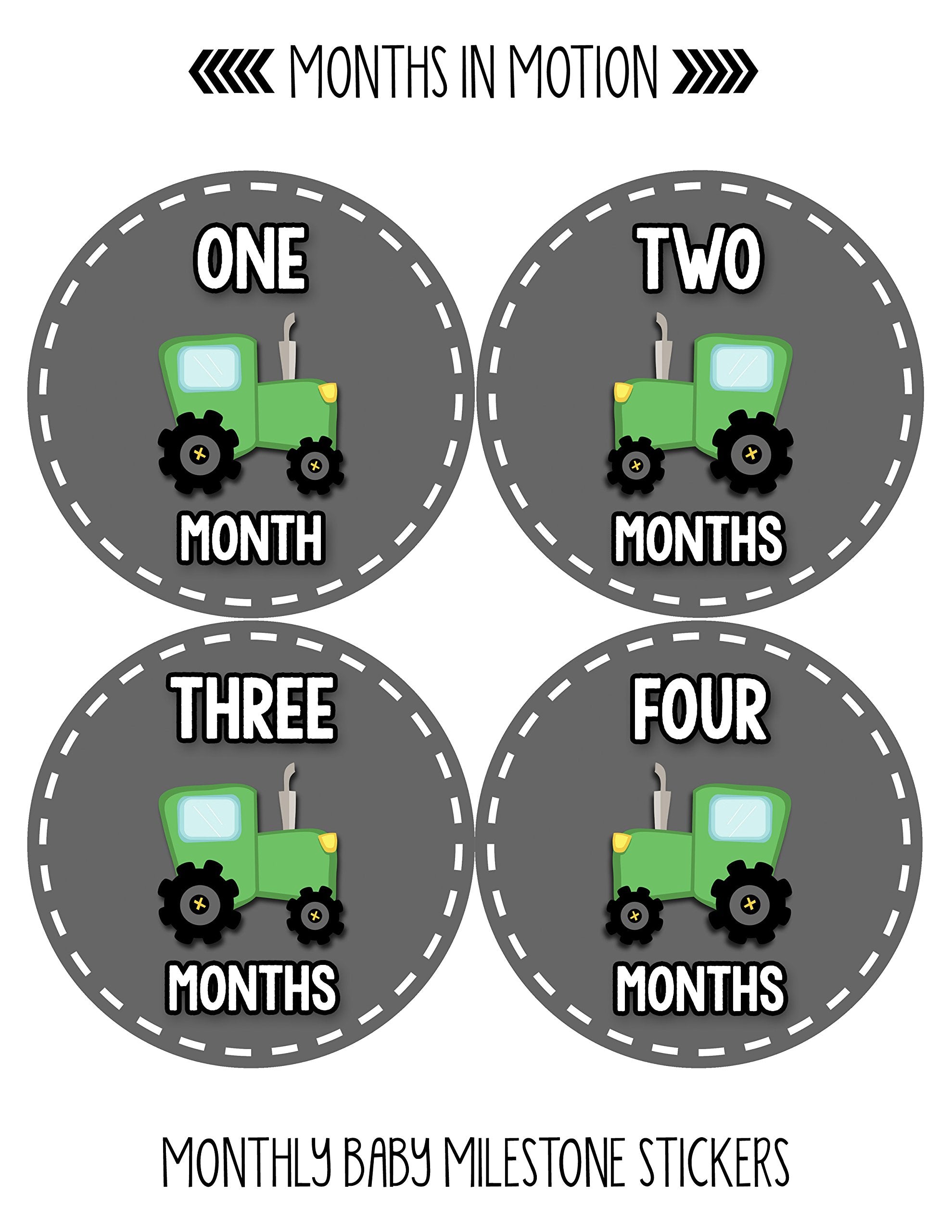 Months In Motion Monthly Stickers For Boy   Monthly Milestone Sticker   12 Monthly Milestone Stickers   Baby Month Stickers For