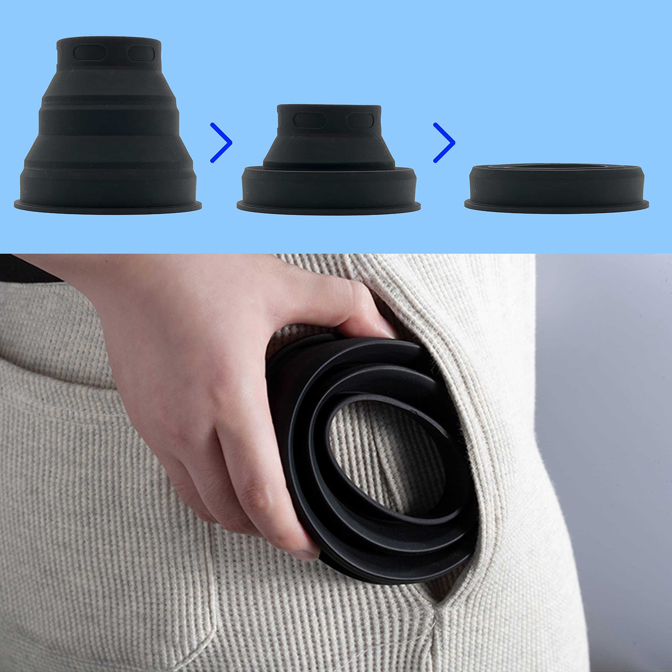 Camera Lens Hood, Foldable Anti Reflection Lens Hood, Protect Lens From Rain, Dust, Bird Poop, Reflection (Medium   (M|72))