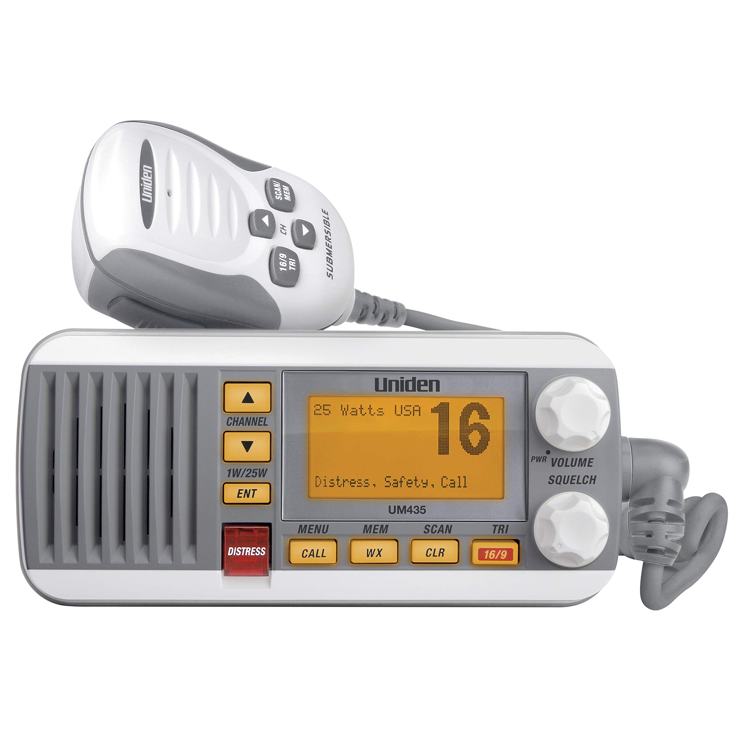 Uniden Um435 Advanced Fixed Mount Vhf Marine Radio, All Usa/International/Canadian Marine Channels Including New 4 Digit, Cdn   