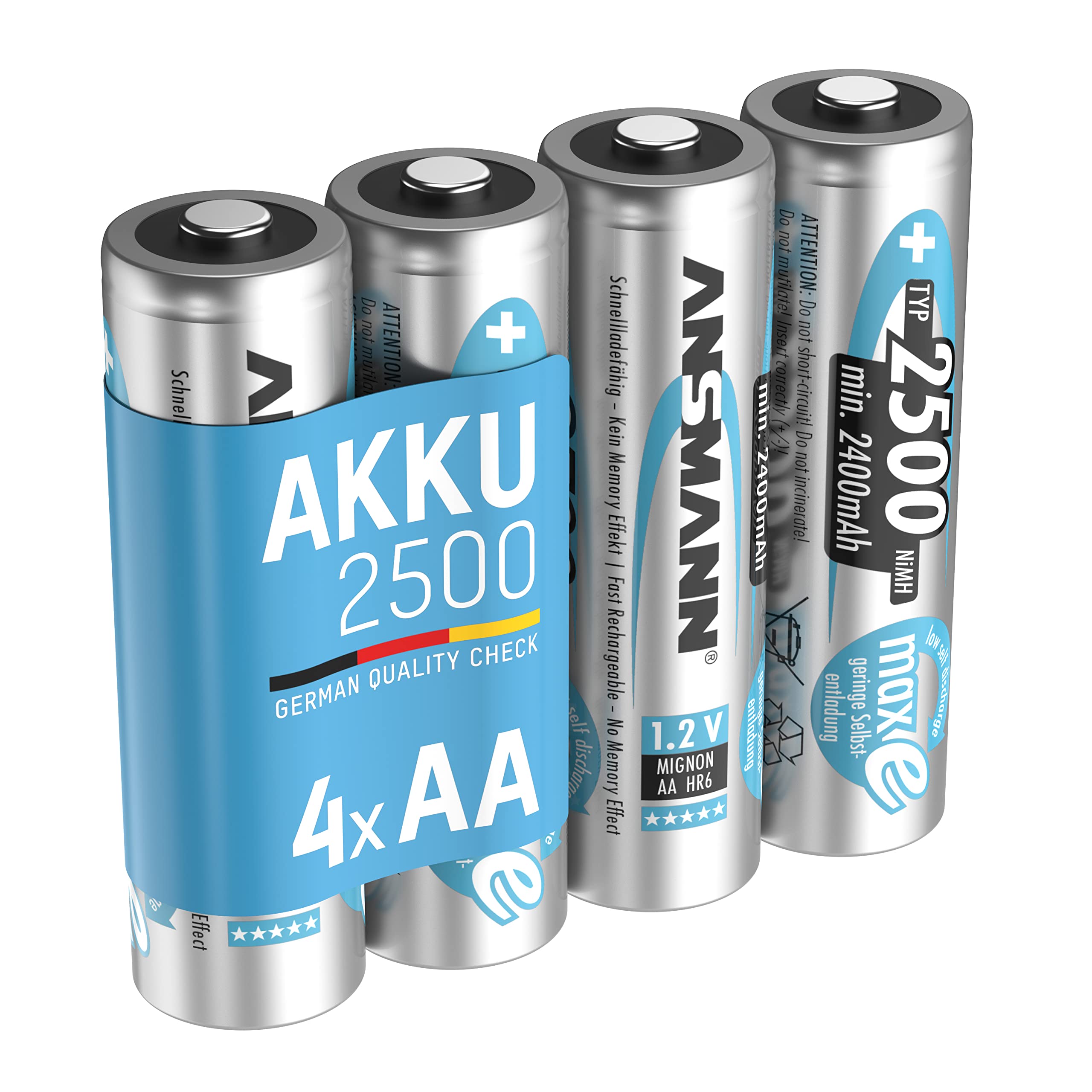 Ansmann Max E Plus Aa 2500 Mah Low Self Discharge Rechargeable Batteries 4Pk