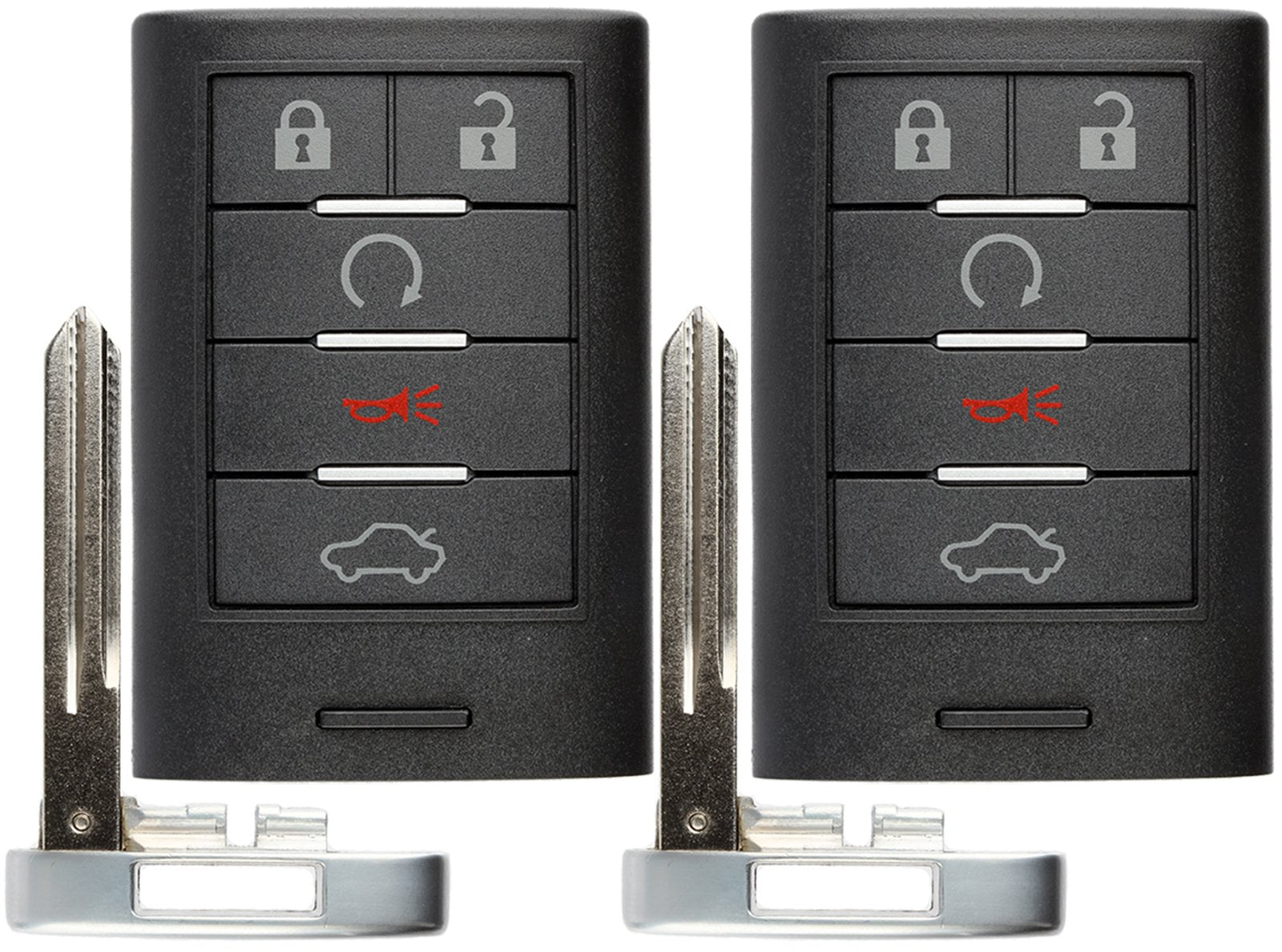 Keylessoption Keyless Car Remote Smart Key Fob For Cadillac Cts Sts M3N5Wy7777A (Pack Of 2)