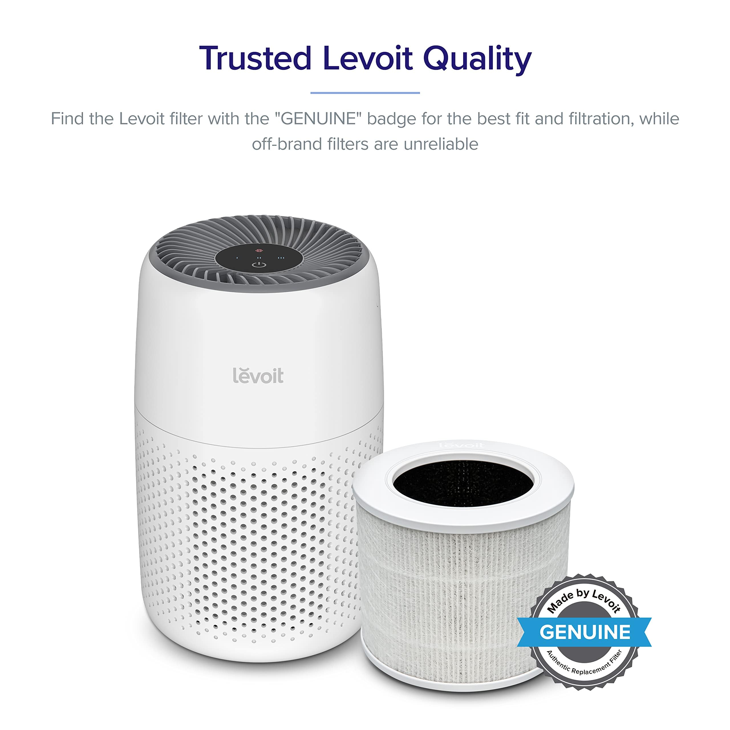 Levoit Core Mini Air Purifier Replacement Filter, 3 In 1, High Efficiency Activated Carbon, Core Mini Rf, 1 Pack, White