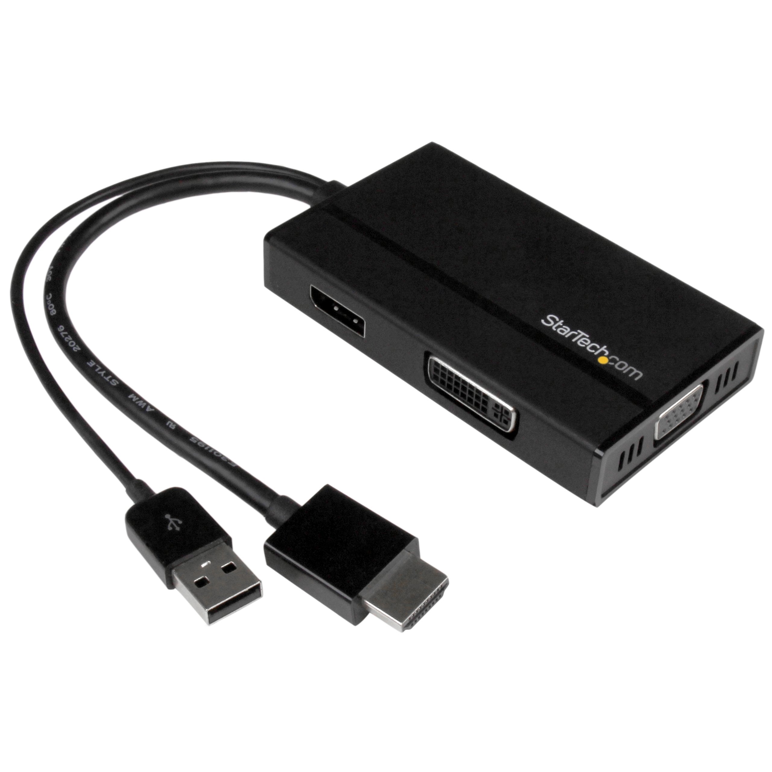 Startech.Com Travel A/V Adapter 3 In 1 Hdmi To Displayport Vga Or Dvi   Hdmi Adapter   1920 X 1200 (Hd2Dpvgadvi)