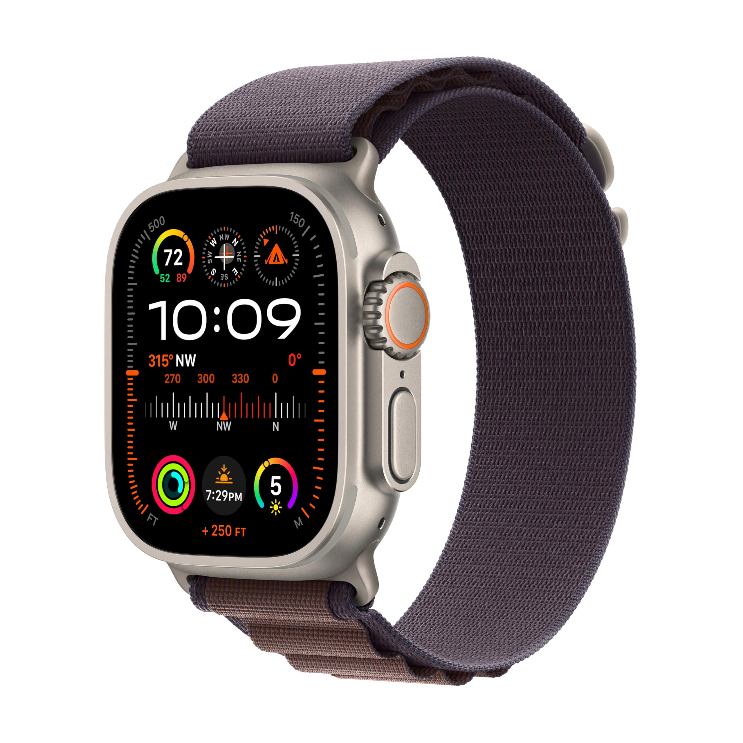 Apple Watch Ultra 2 [GPS + Cellular 49mm] Smartwatch with Rugged Titanium Case & Indigo Alpine Loop Medium. Fitness Tracker, Pre