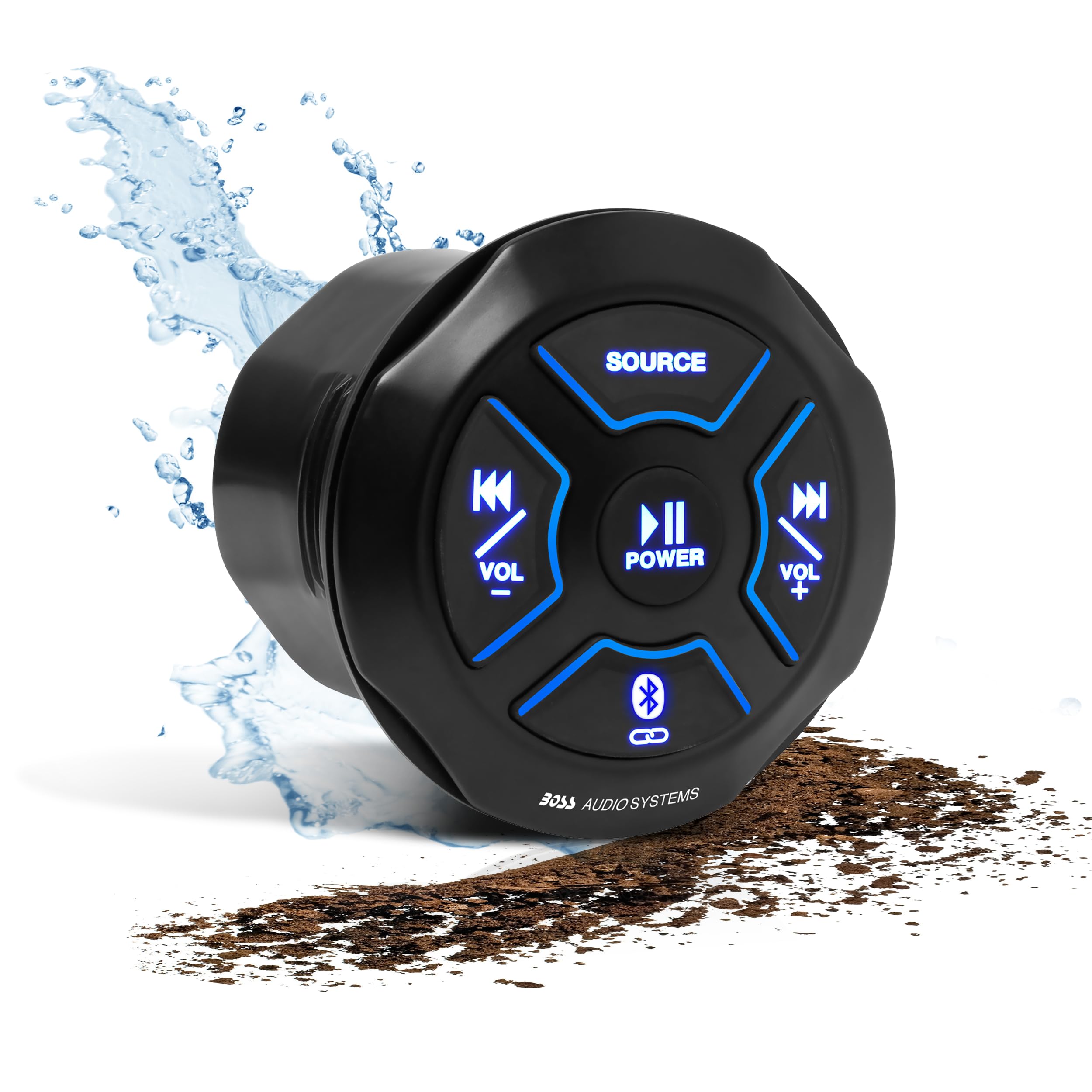 Boss Audio Systems Mgr250B Bluetooth Marine Radio Gauge Receiver, Built In Amplifier, Ipx6 Rated, Usb Port + Usb Charging