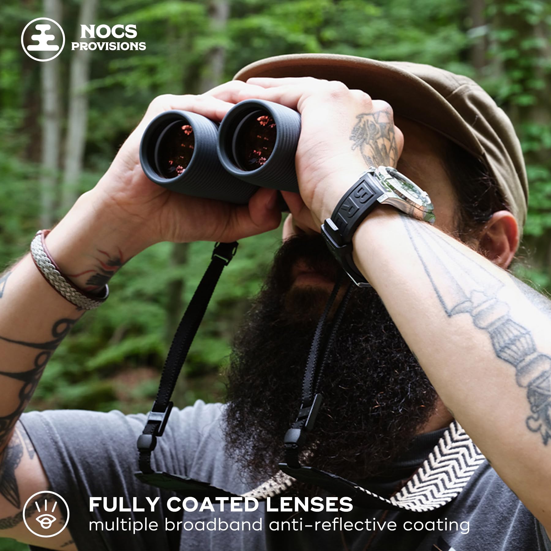 Nocs Provisions Pro Issue 10X42 Waterproof Binoculars, 10X Magnification, Phase Coated Bak4 Prism, Wide View Multi Coated Lenses