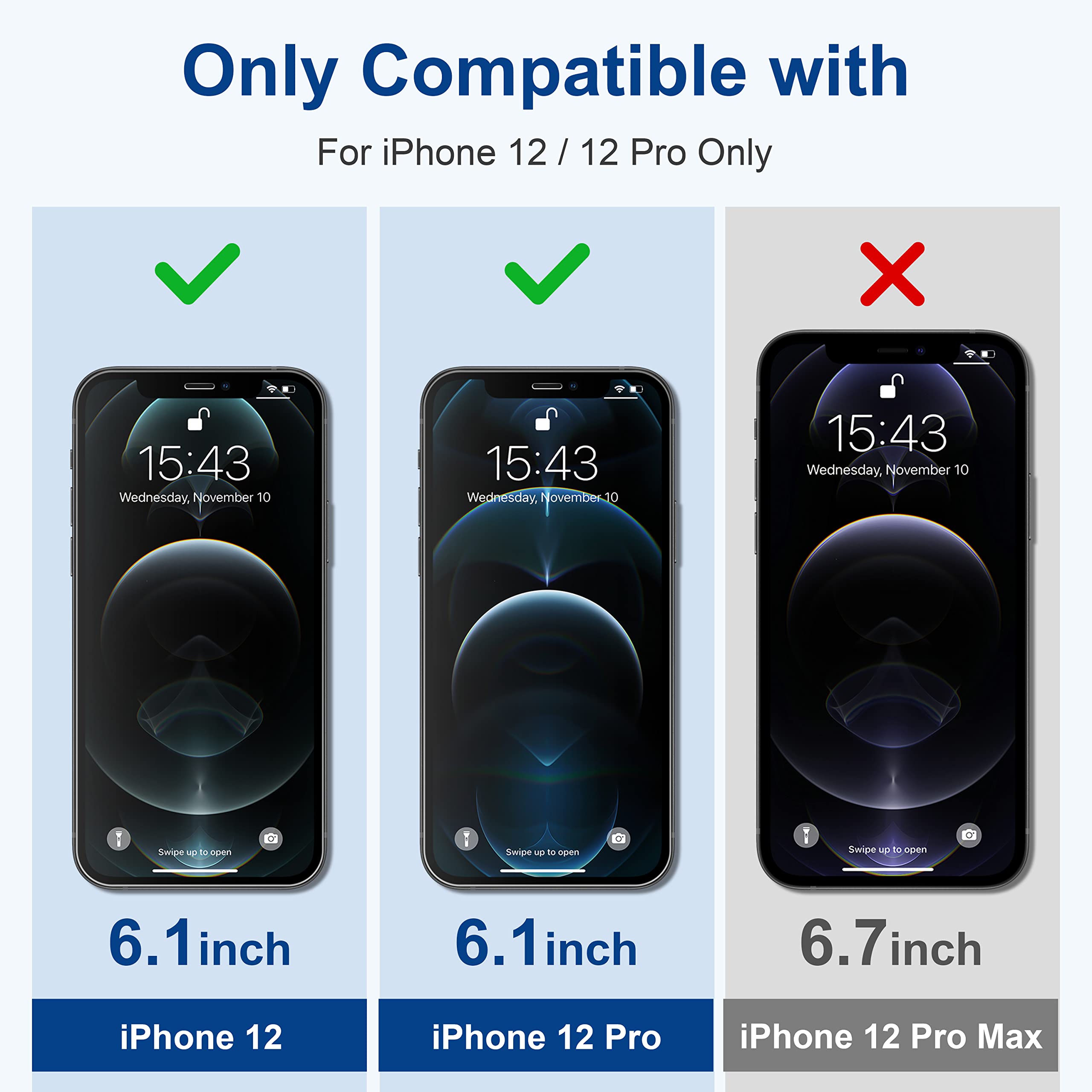 Impactstrong Shatterproof Tempered Glass Screen Protector For Iphone 12 / Iphone 12 Pro [Easy Installation Frame] [Bubble Free]