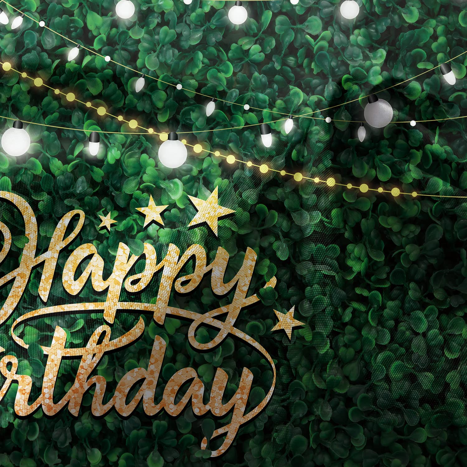 Omifly Green Grass Happy Birthday 8X6Ft Backdrop For Photography Wall Greenery Safari Spring Lawn Leaves Natural Birth Bday Back