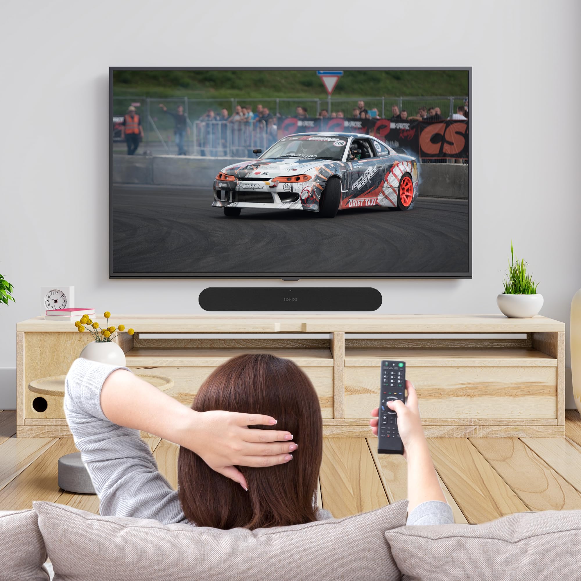 Soundbar Mount For Sonos Ray Sound Bar Includes All Necessary Mounting Hardware, Floating Style Soundbar Wall Bracket For Under