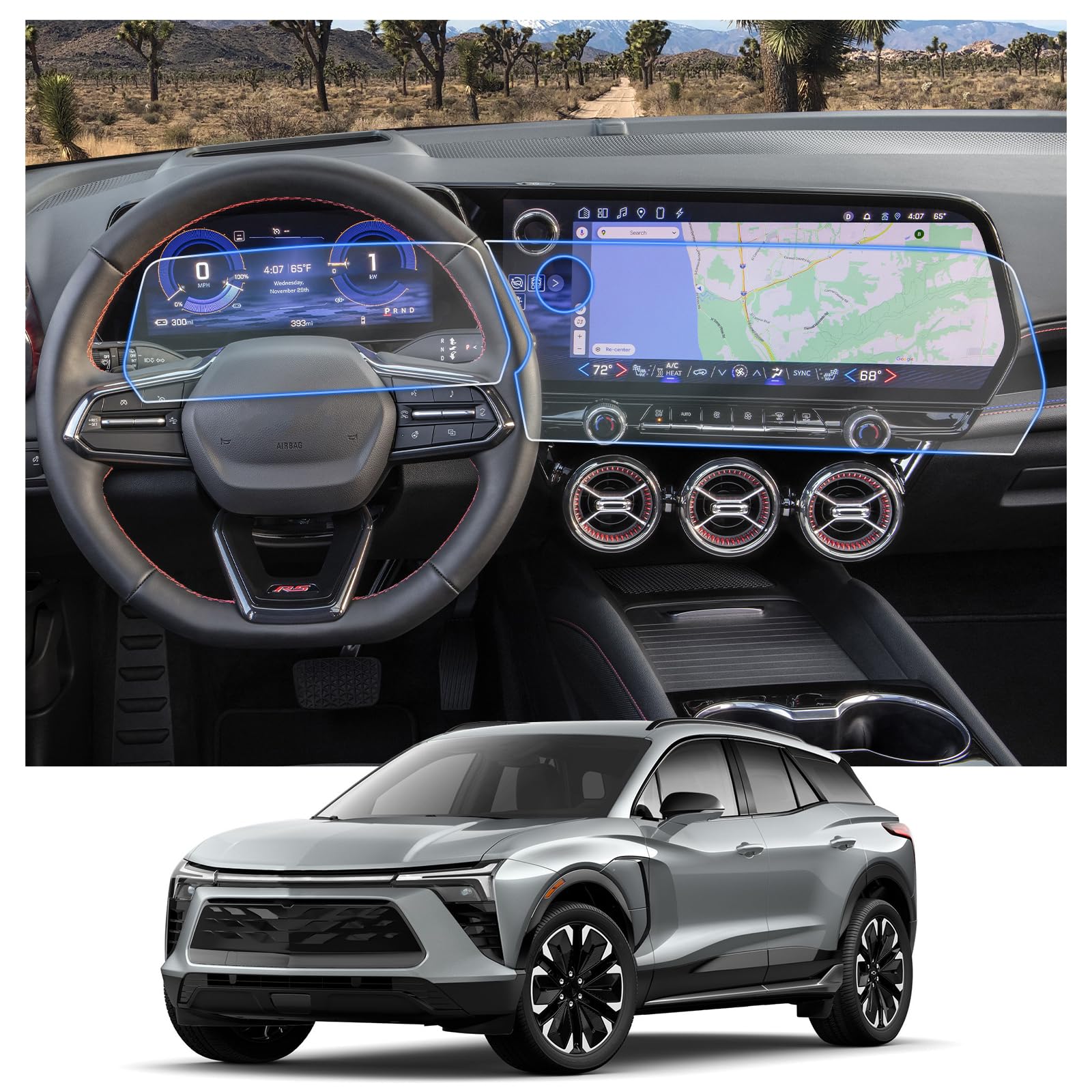 Cdefg 4 Pack For 2024 2025 Chevy Blazer Ev/ 2024 2025 Chevrolet Traverse/ 2024 2025 Equinox Ev Screen Protector For 2024 2025 Blazer Ev/Traverse/ 2024 Equinox Ev Accessories Screen Protector