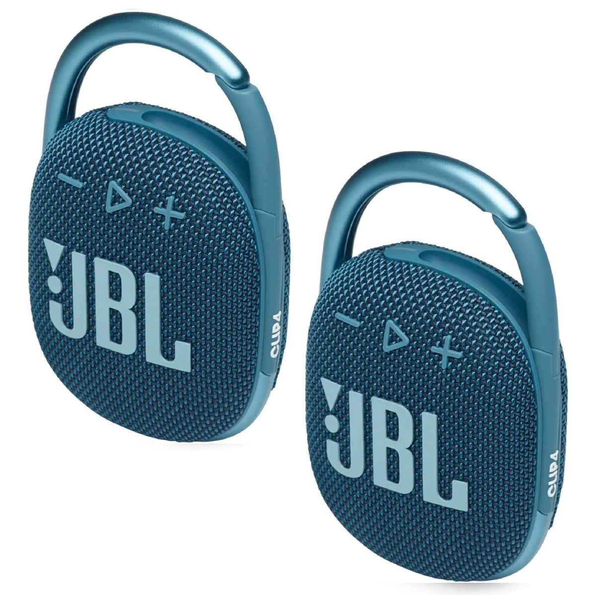 JBL 2 Pack Clip 4 Waterproof Wireless Audio Bluetooth Speaker Bundle (Blue)